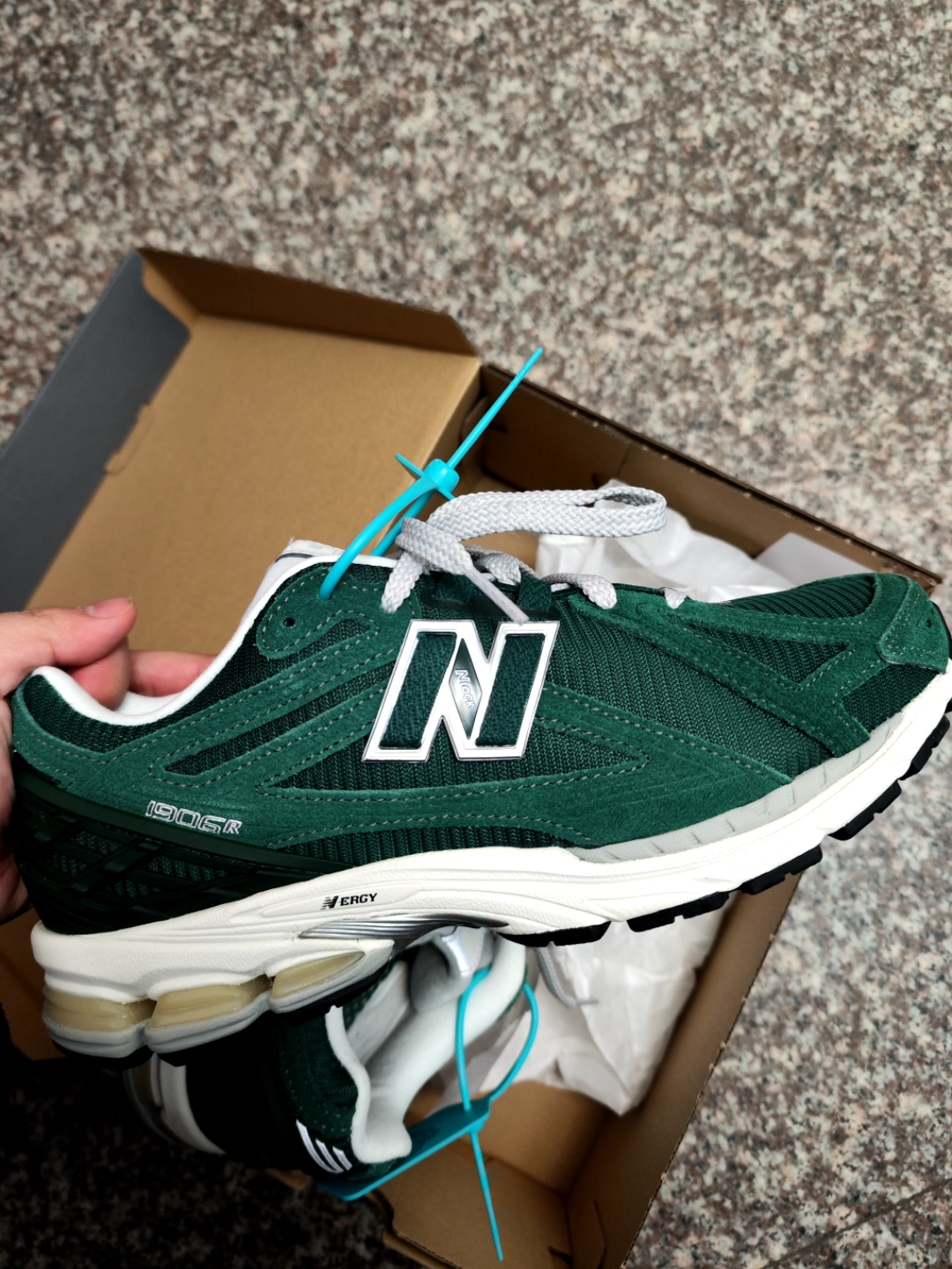 custom review-New Balance NB 1906R Устойчивый к истиранию Низкий Топ Повседневные Городские Кроссовки для Коммуникативных Беговых Унисекс Зеленый Белый