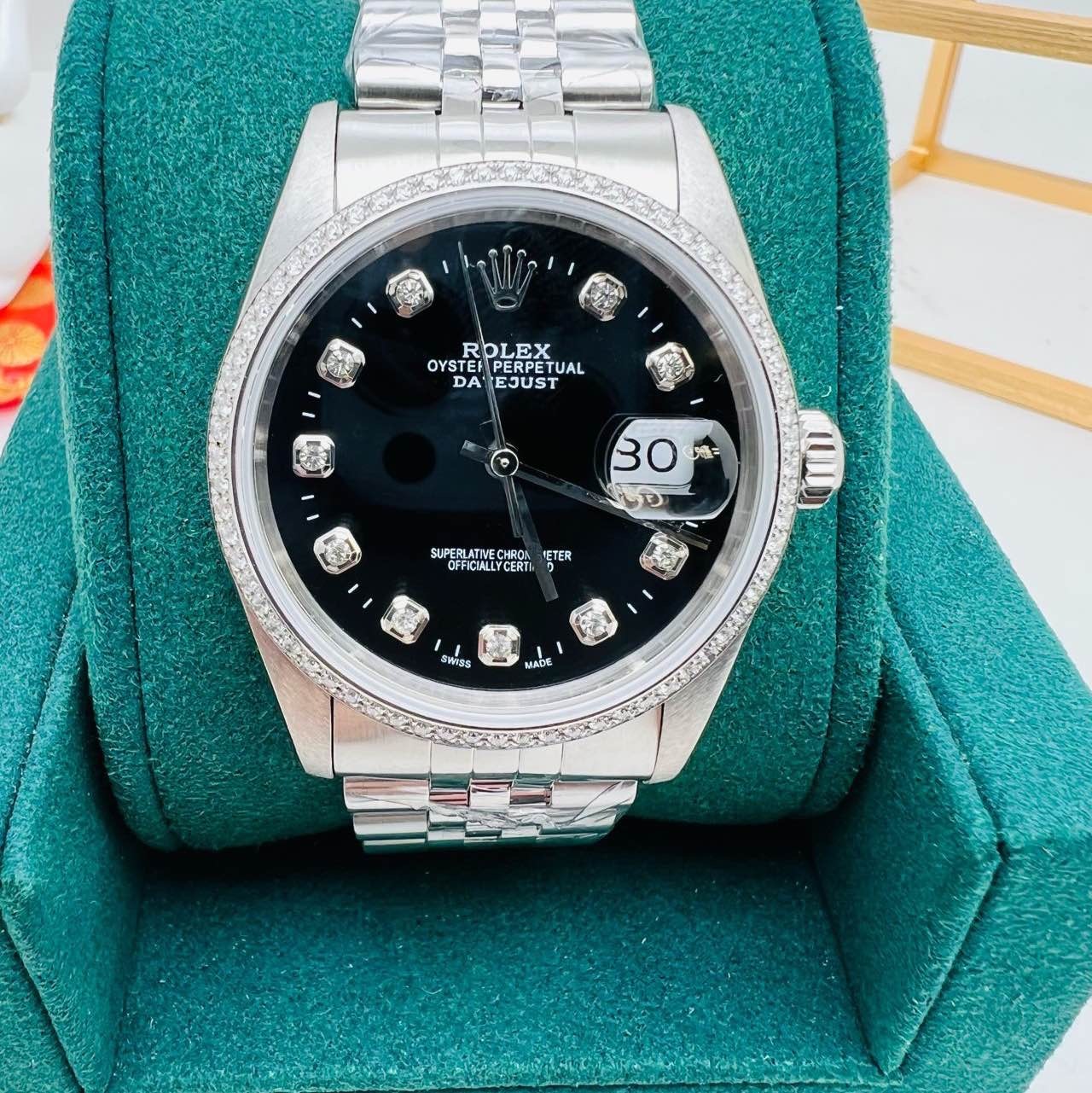 35888元 劳力士日志型系列 16234 黑盘镶钻