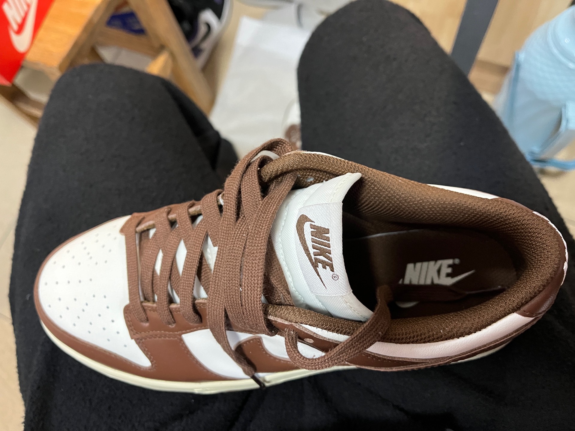 custom review-Nike Dunk 'Surfaces In Коричневый и Парус' Шоколадные Аbrasion-Resistant Низкие Кроссовки для скейтбординга Женские Коричневый белый