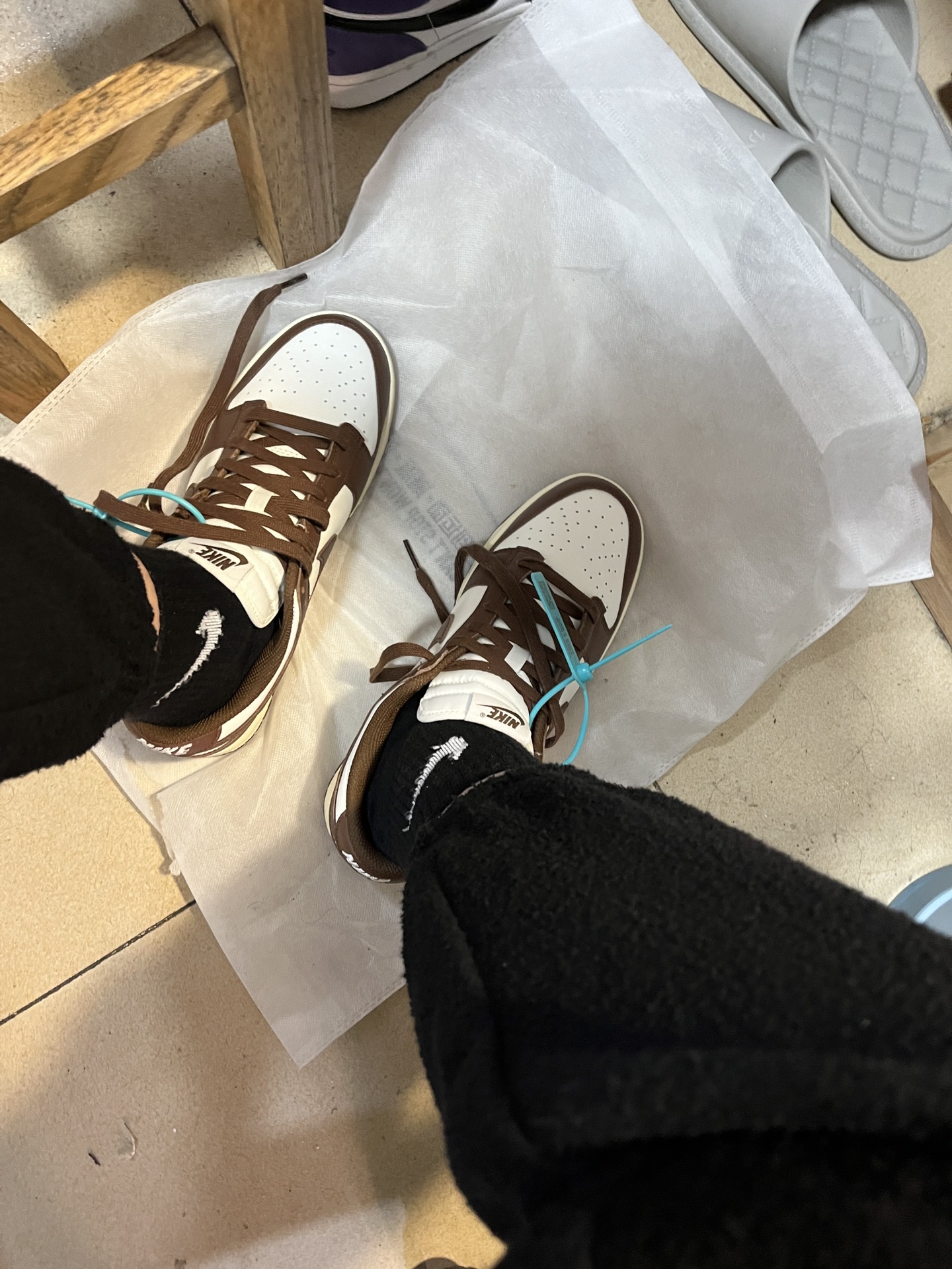 custom review-Nike Dunk 'Surfaces In Коричневый и Парус' Шоколадные Аbrasion-Resistant Низкие Кроссовки для скейтбординга Женские Коричневый белый