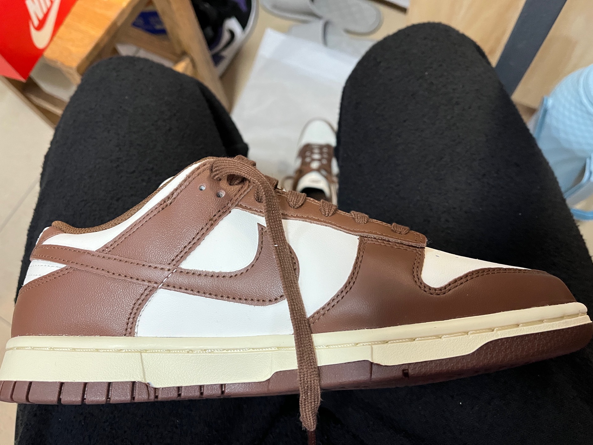 custom review-Nike Dunk 'Surfaces In Коричневый и Парус' Шоколадные Аbrasion-Resistant Низкие Кроссовки для скейтбординга Женские Коричневый белый