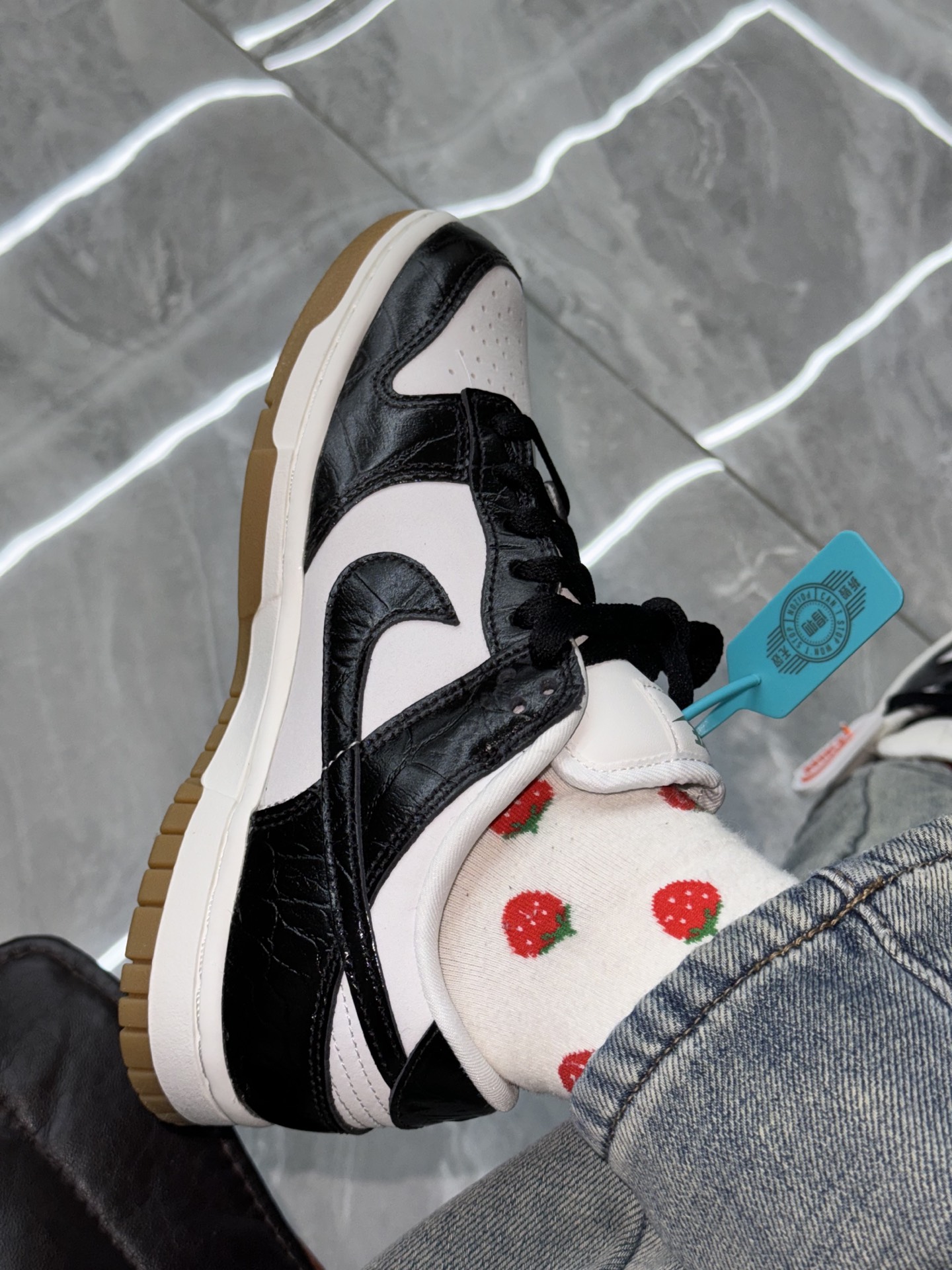 custom review-Nike Dunk Low Топ Скейтборд Кроссовки Женские Черный Белый