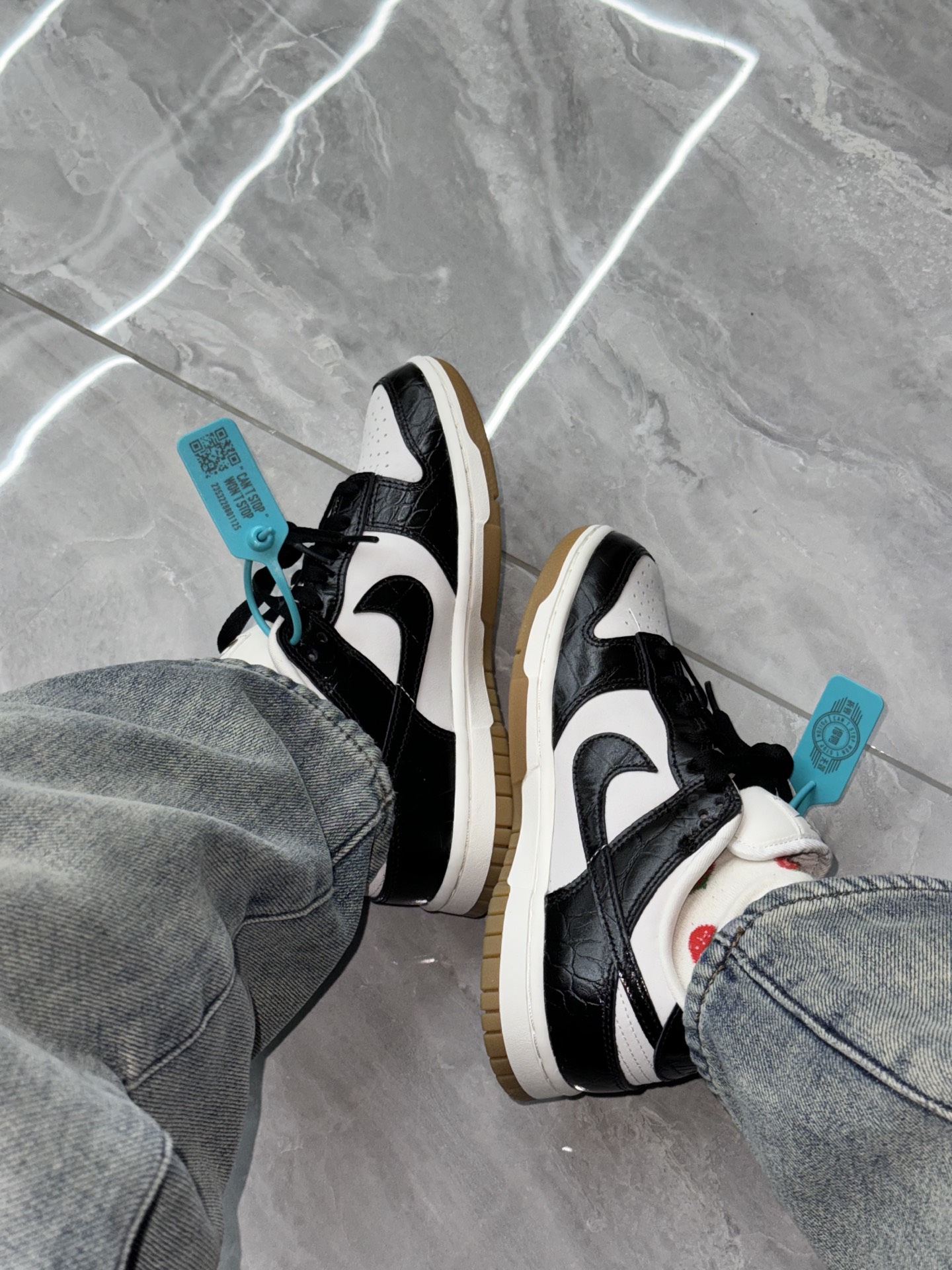 custom review-Nike Dunk Low Топ Скейтборд Кроссовки Женские Черный Белый