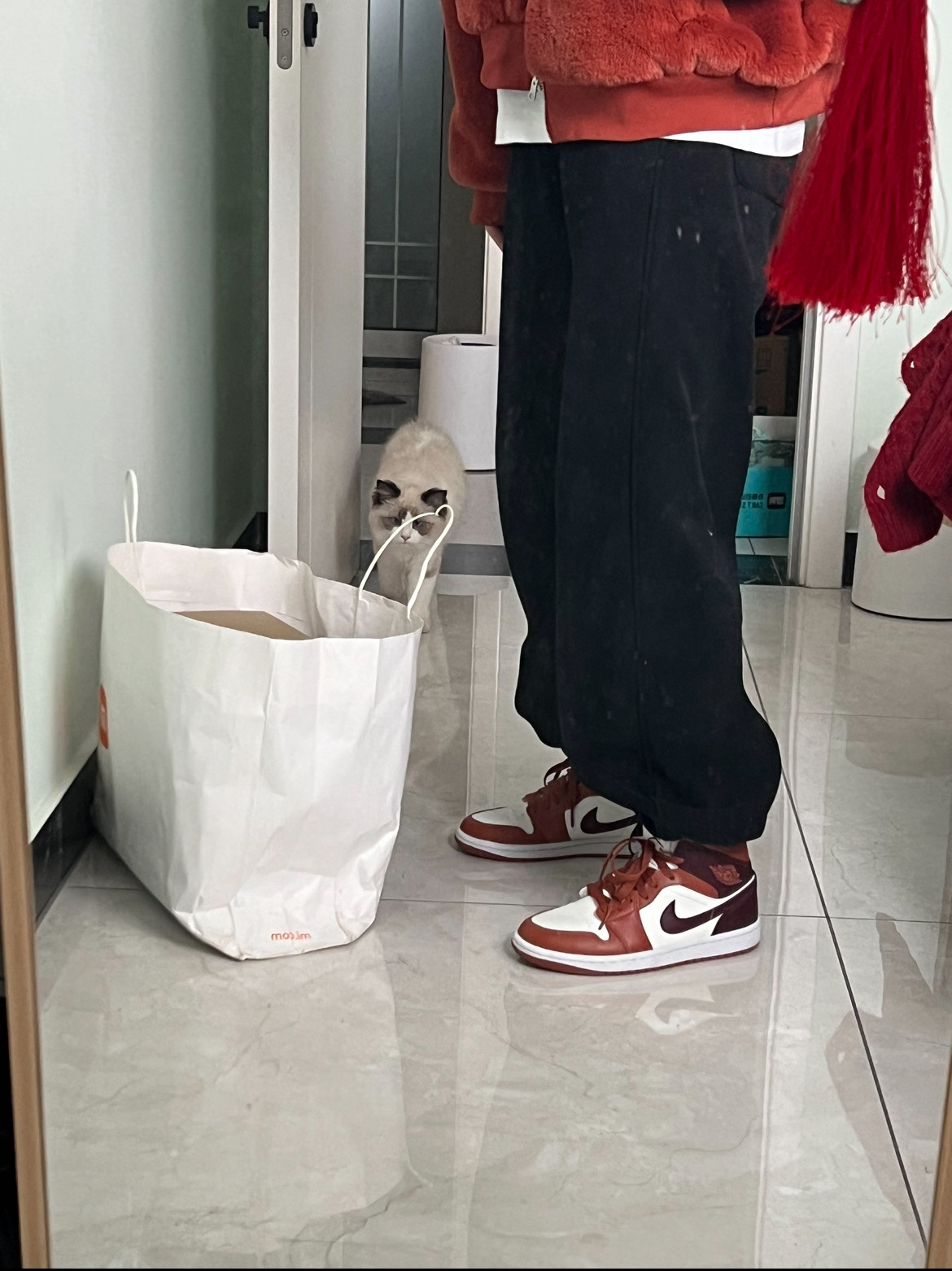 custom review-Jordan Air Jordan 1 Slip-resistant MID Топ Винтажные баскетбольные кроссовки Женские Красно-коричневый