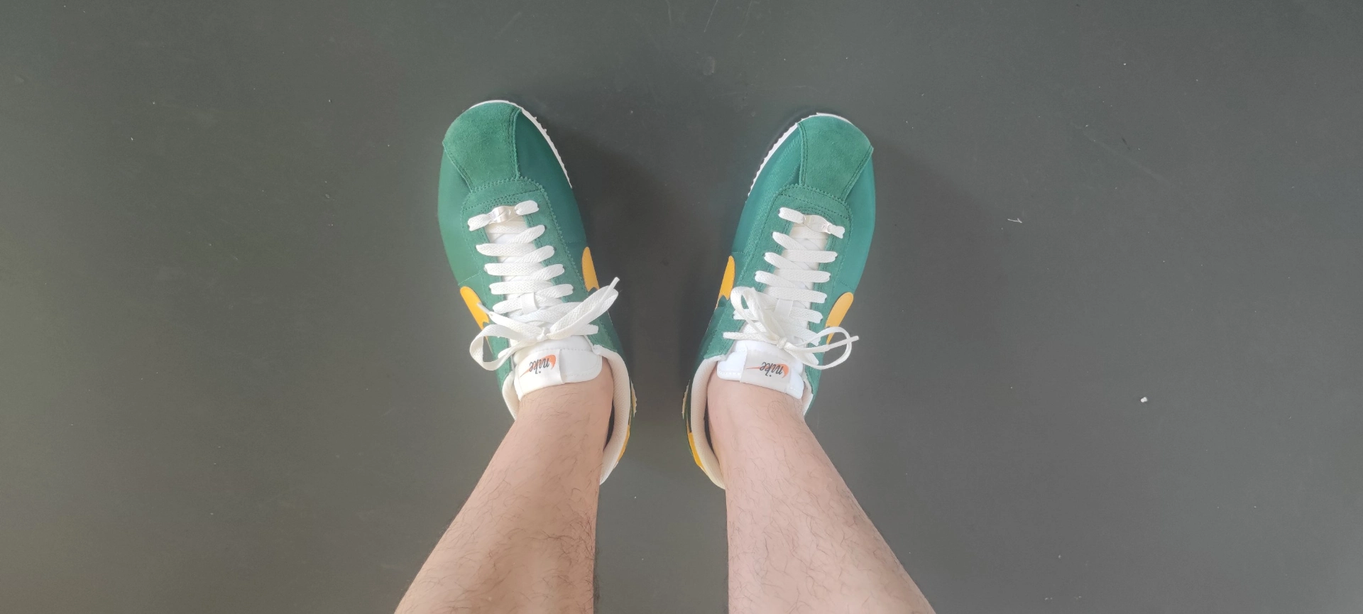 custom review-Nike Cortez Low Топ Повседневный Городской Коммутер Беговые кроссовки Мужской Зеленый Желтый