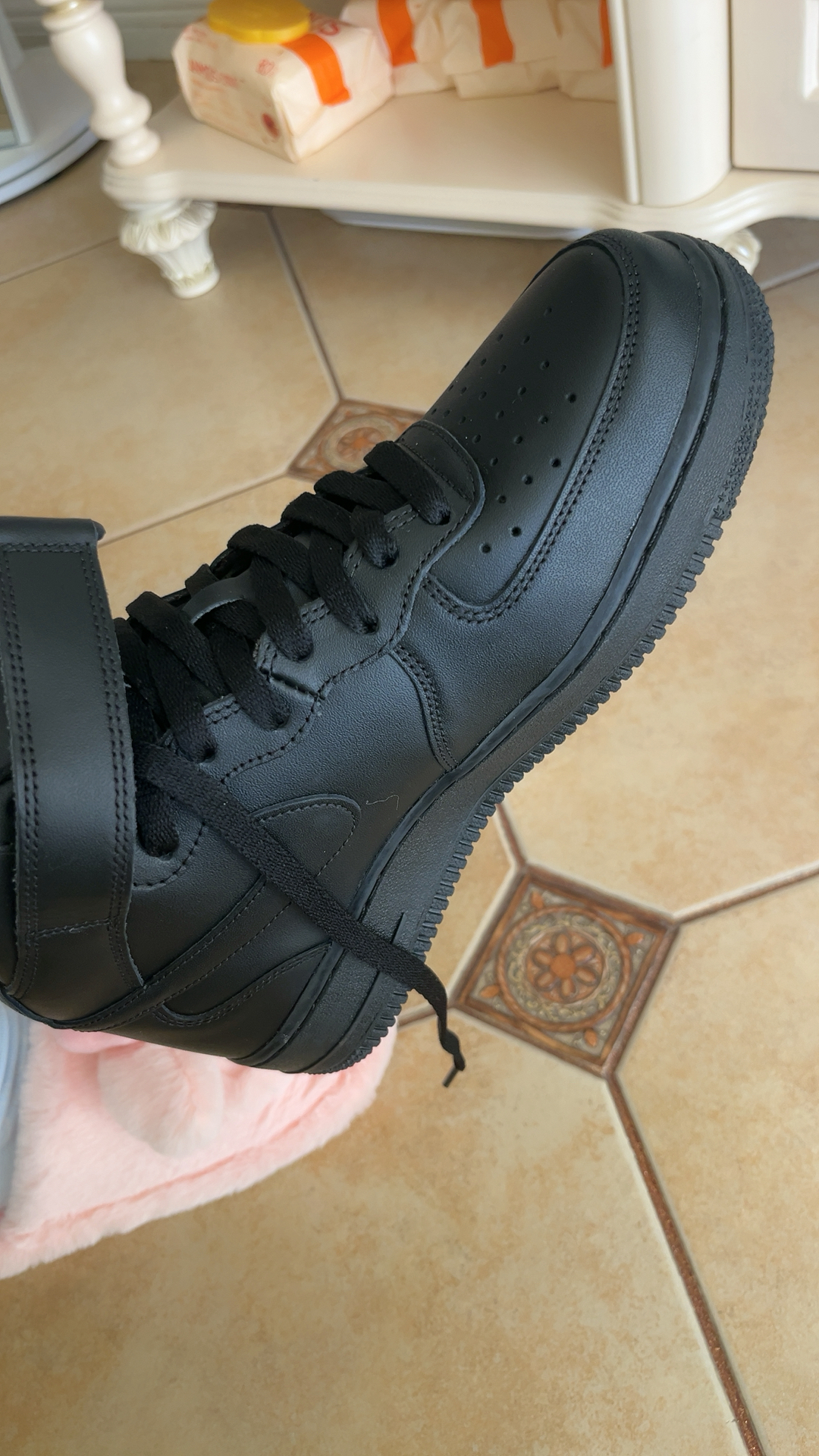 custom review-Nike Air FORCE 1 07 MID Топ Скейтборд Кроссовки Унисекс Pure Black