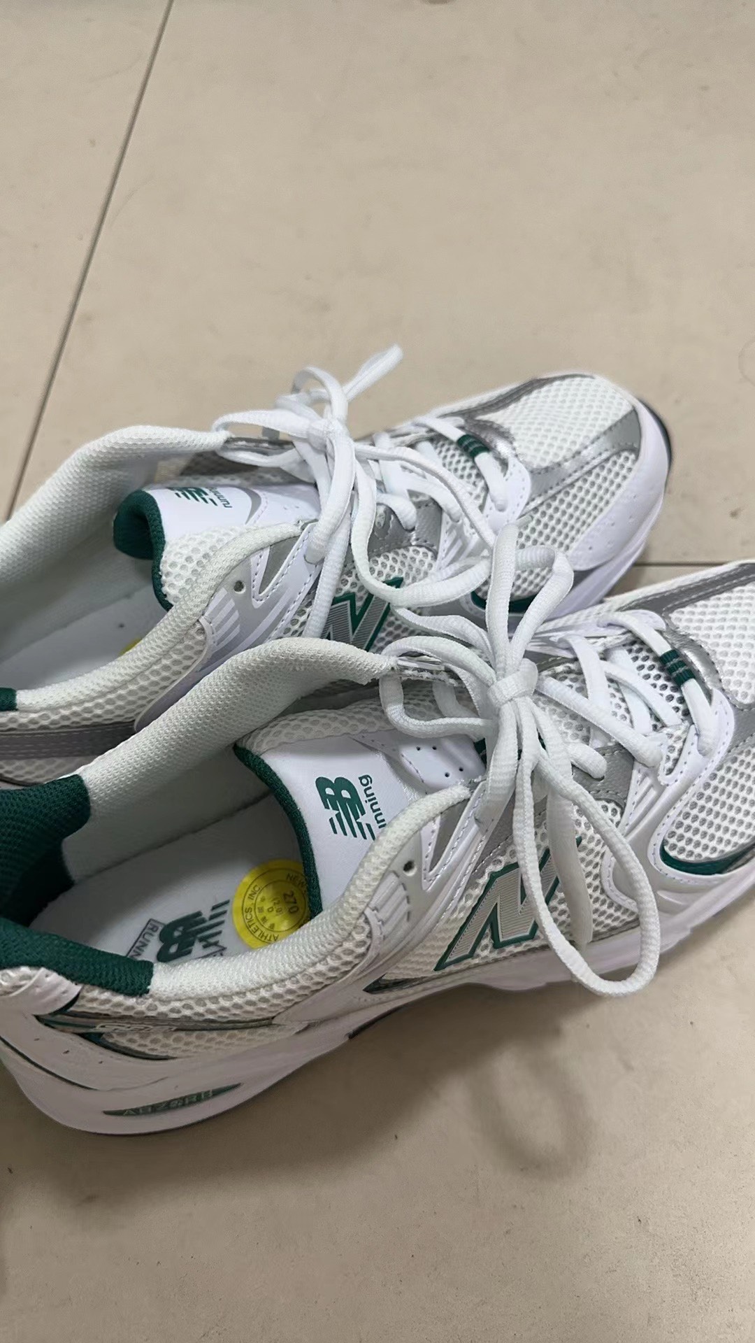 custom review-New Balance NB 530 Противоскользящий Устойчивый к истиранию Низкий Топ Повседневная Городская Коммутация Беговые кроссовки Унисекс Белый Зеленый