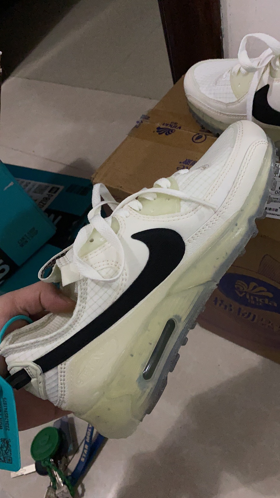 custom review-Nike Air Max 90 Устойчивый к истиранию Низкий Топ Повседневные Беговые кроссовки Унисекс Экрю Переработанный материал