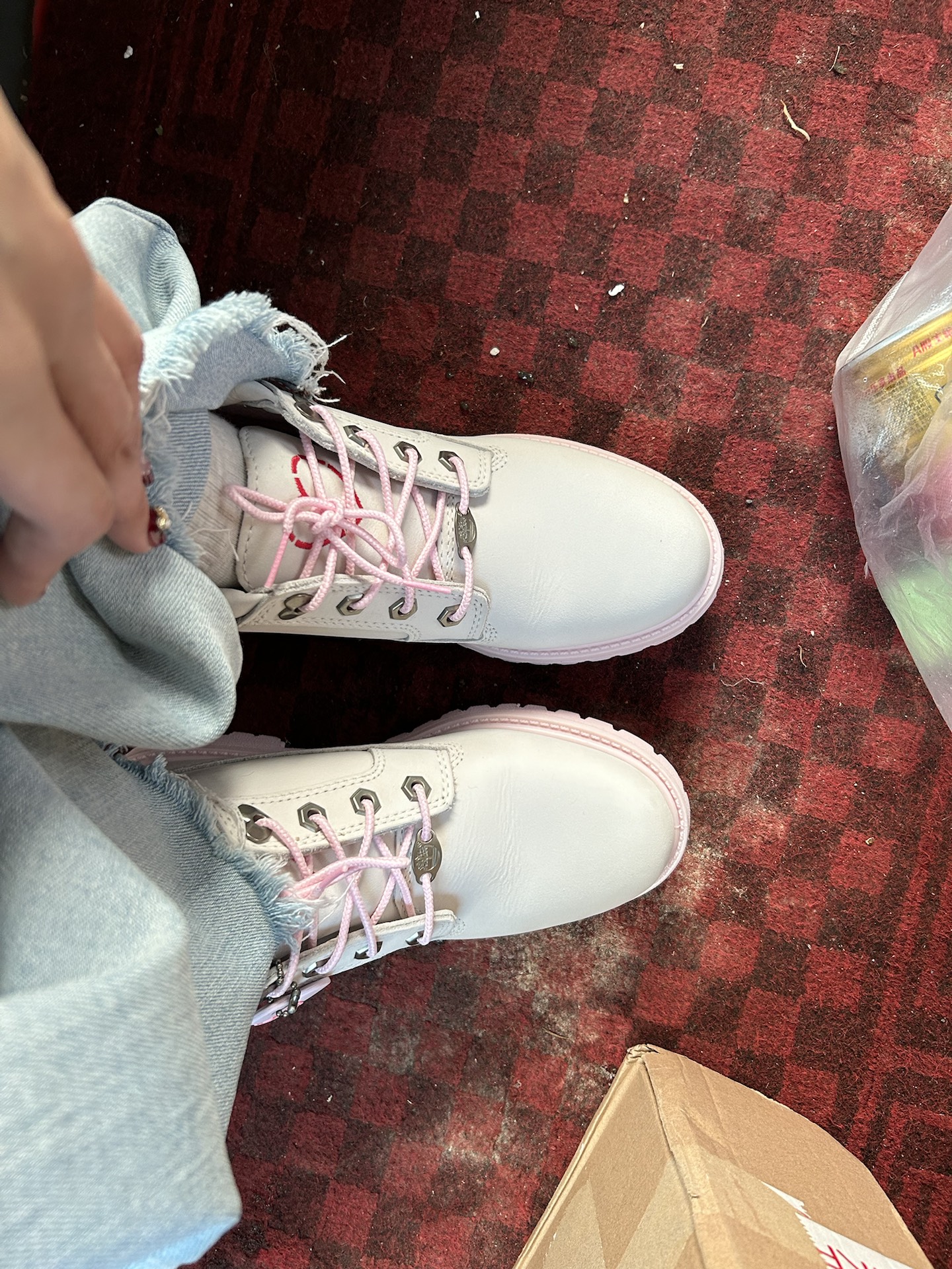 custom review-Timberland Chukka Короткий Мартин Ботинок Женские Серый Розовый