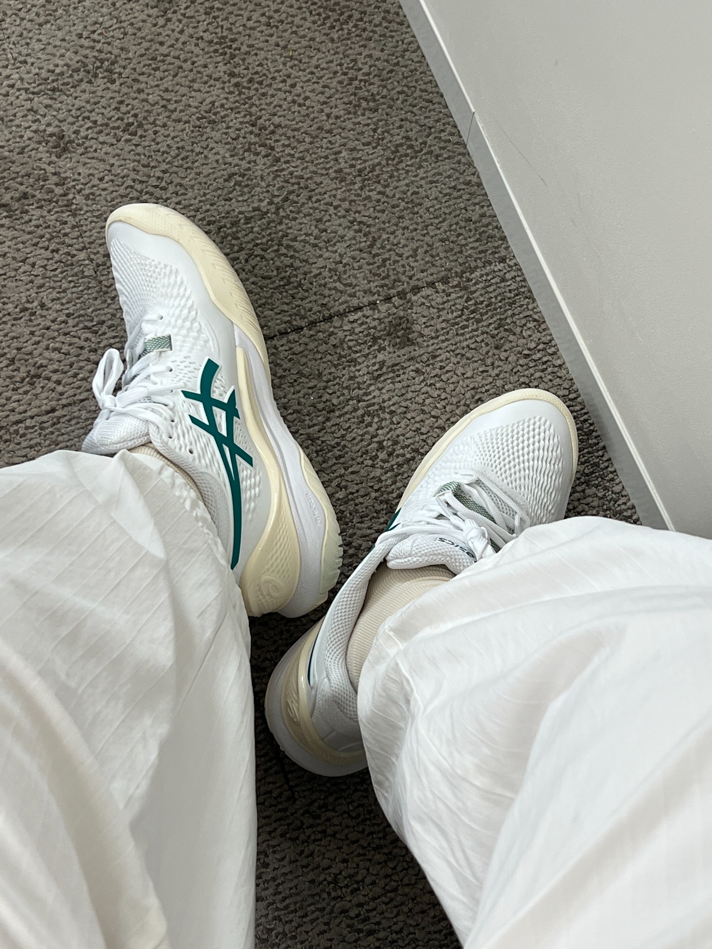 custom review-ASICS Gel Resolution 9 Противоскользящие Низкие Теннисные Кроссовки для Женщин Белые Зеленые