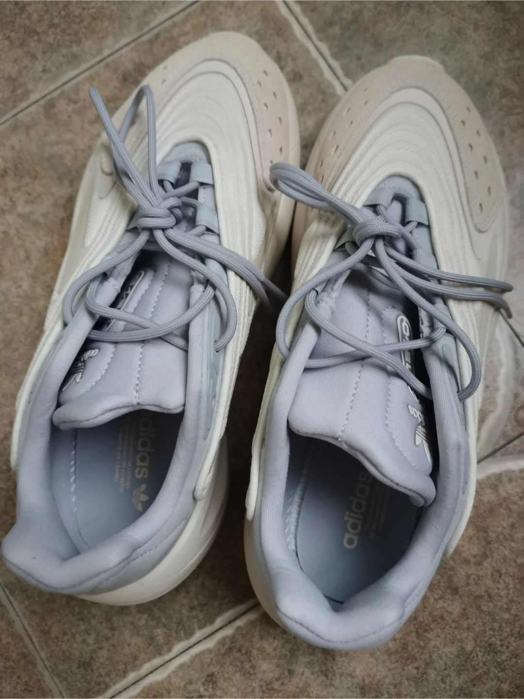 custom review-Adidas Originals Ozelia Устойчивые к истиранию низкие топы с толстой подошвой Унисекс Серый Белый