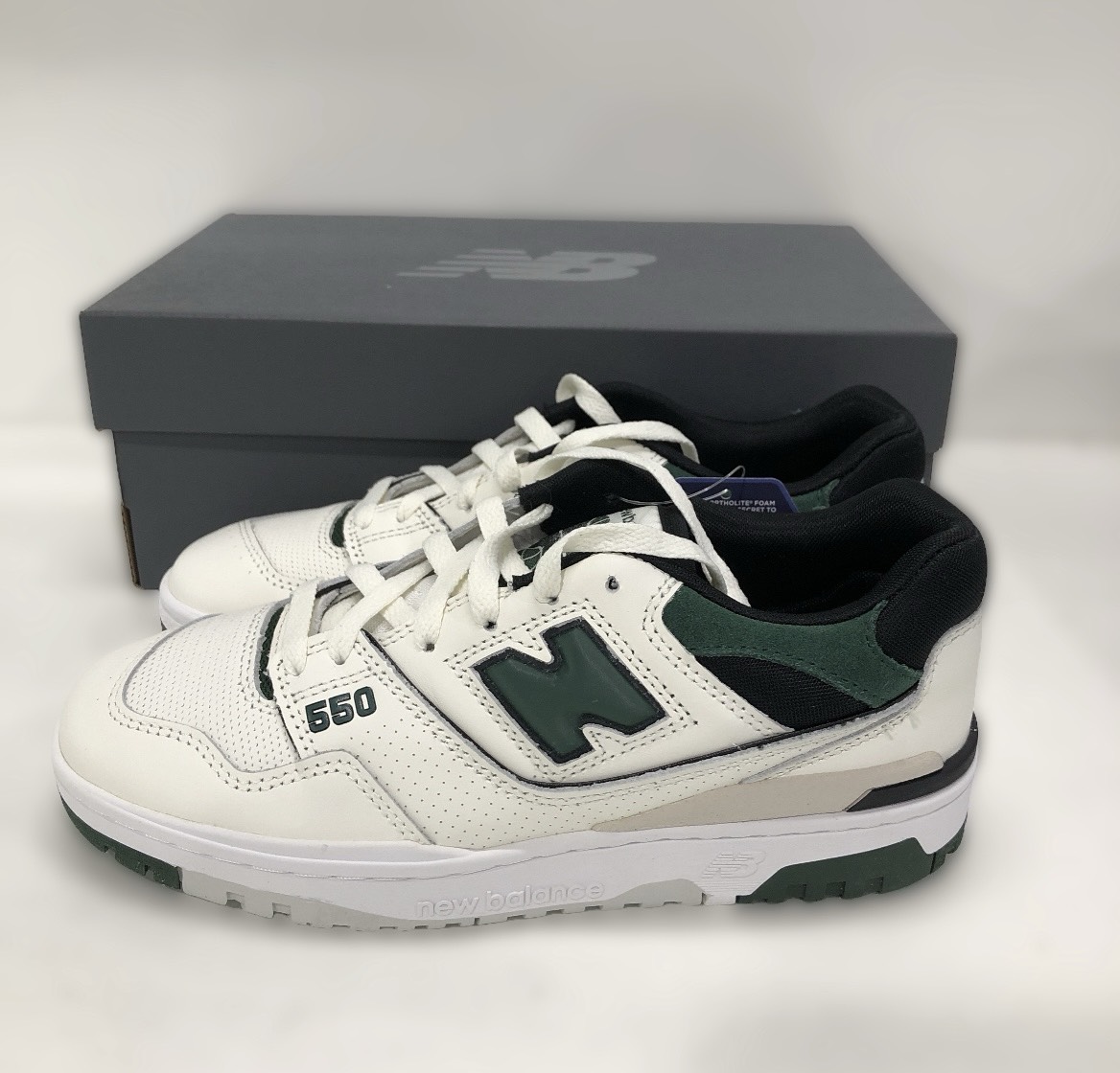 custom review-New Balance NB 550 Slip Resistant Abrasion Resistant Low Top Винтажные баскетбольные кроссовки Унисекс Белый Зеленый Черный