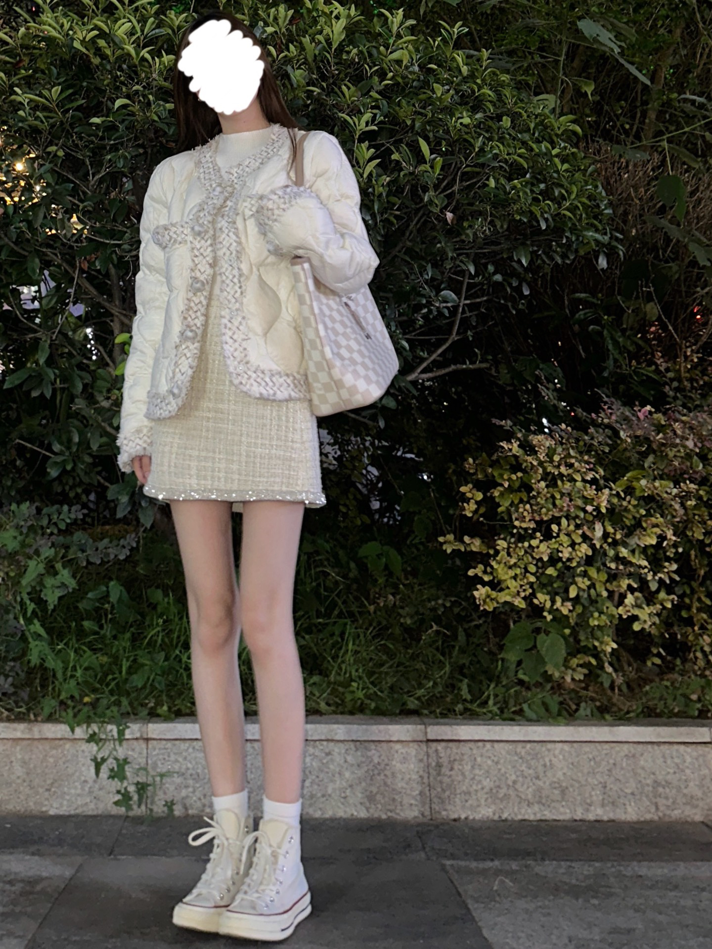 匡威➕浅色系好温柔!奶呼呼入冬少女感穿搭