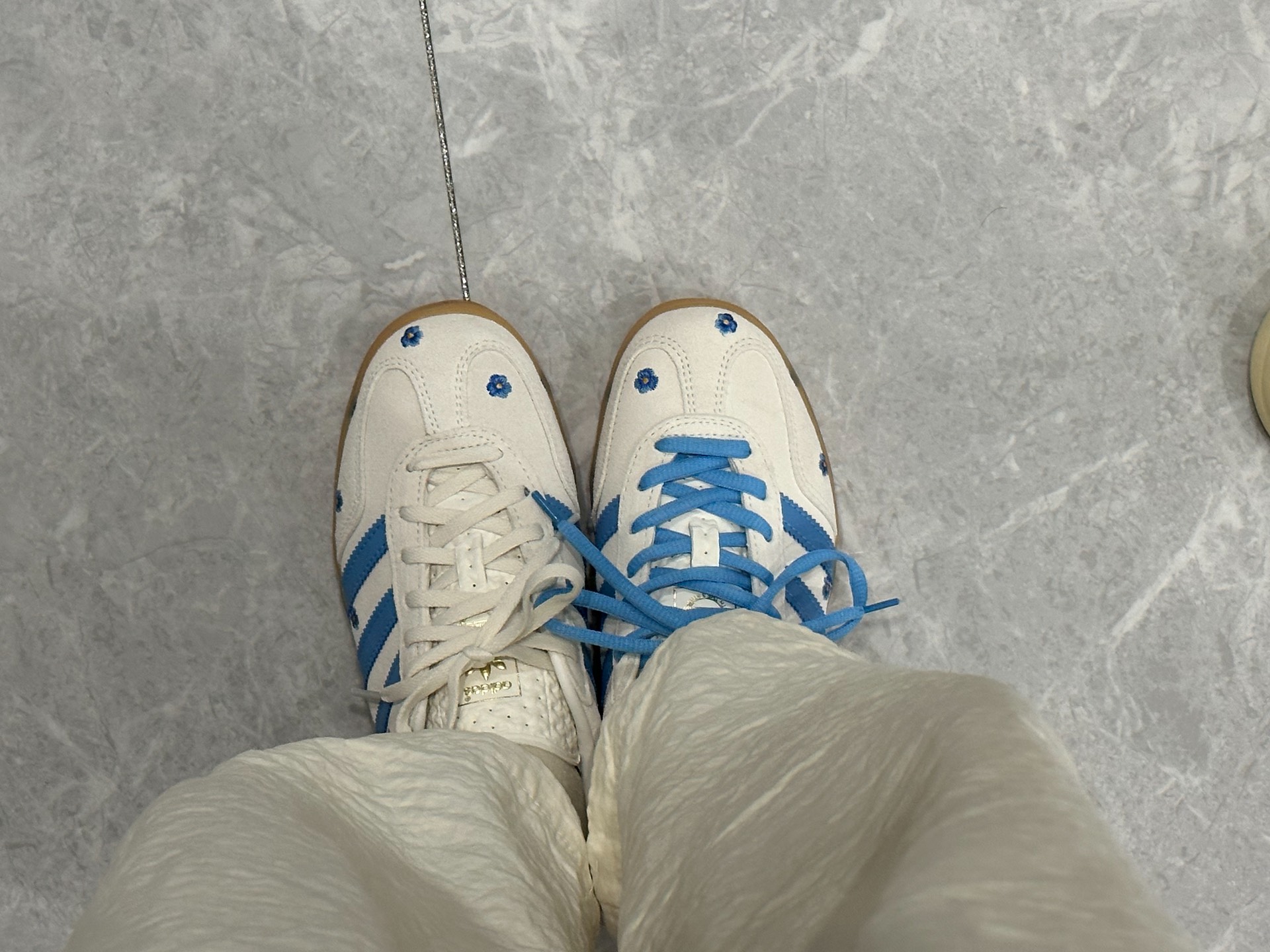 custom review-Adidas Originals Gazelle 'Цветочный Бежевый Светло-Синий' Низкие Кроссовки для скейтбординга Женские Серые