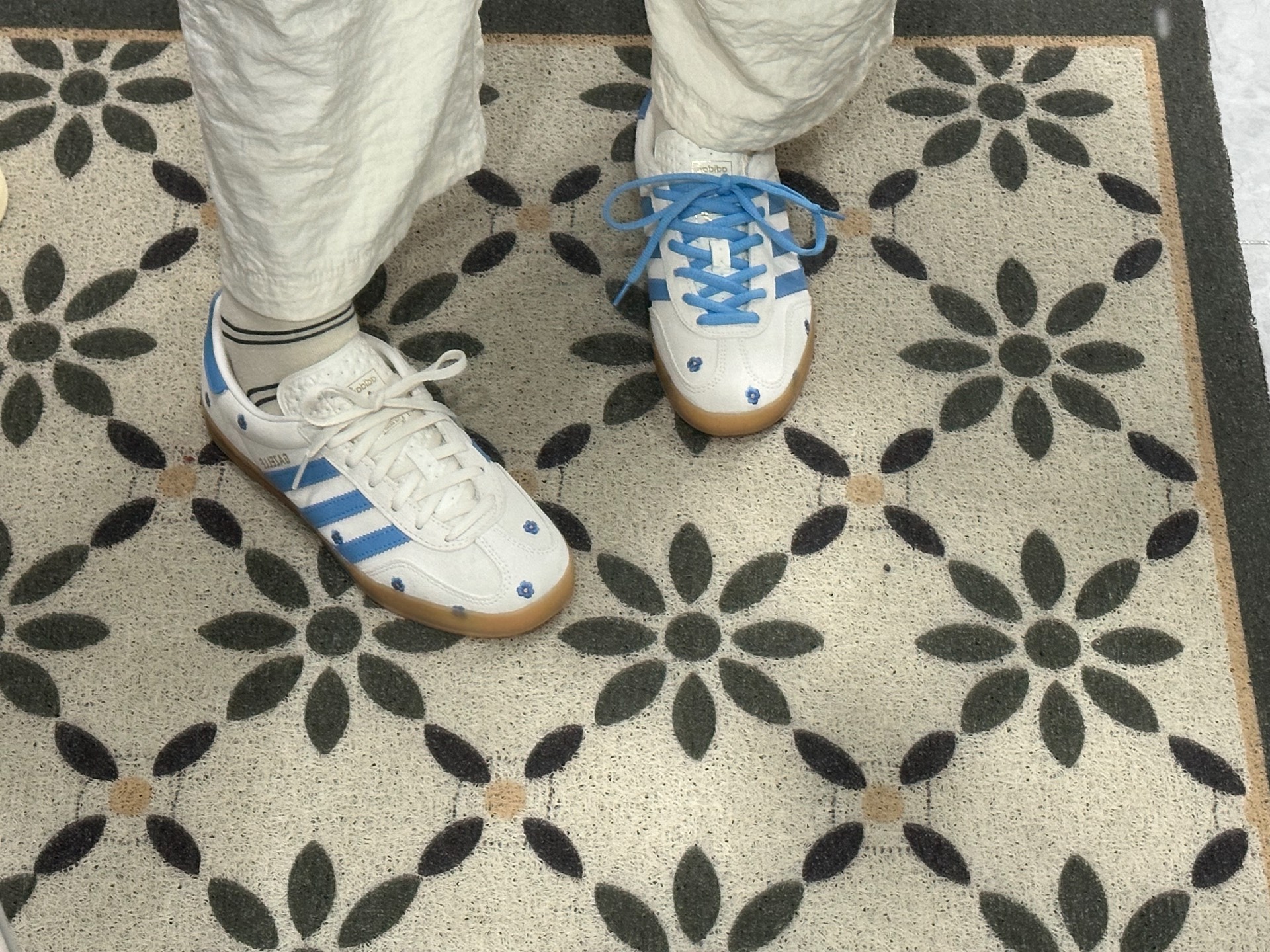 custom review-Adidas Originals Gazelle 'Цветочный Бежевый Светло-Синий' Низкие Кроссовки для скейтбординга Женские Серые