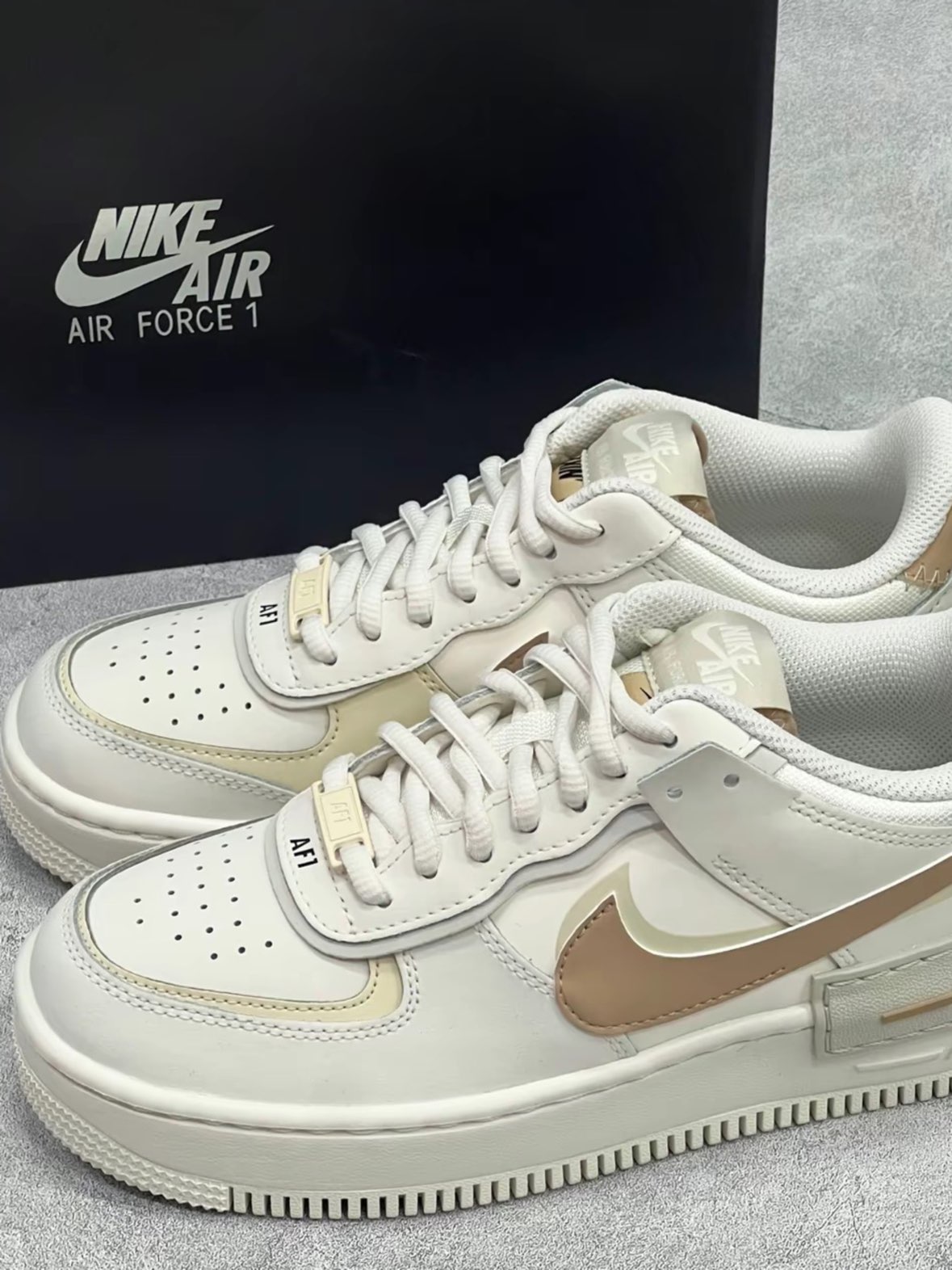 custom review-Nike Air FORCE 1 Shadow Slip-on Устойчивые к истиранию Низкий Топ Скейтбординг Женские Кремовые