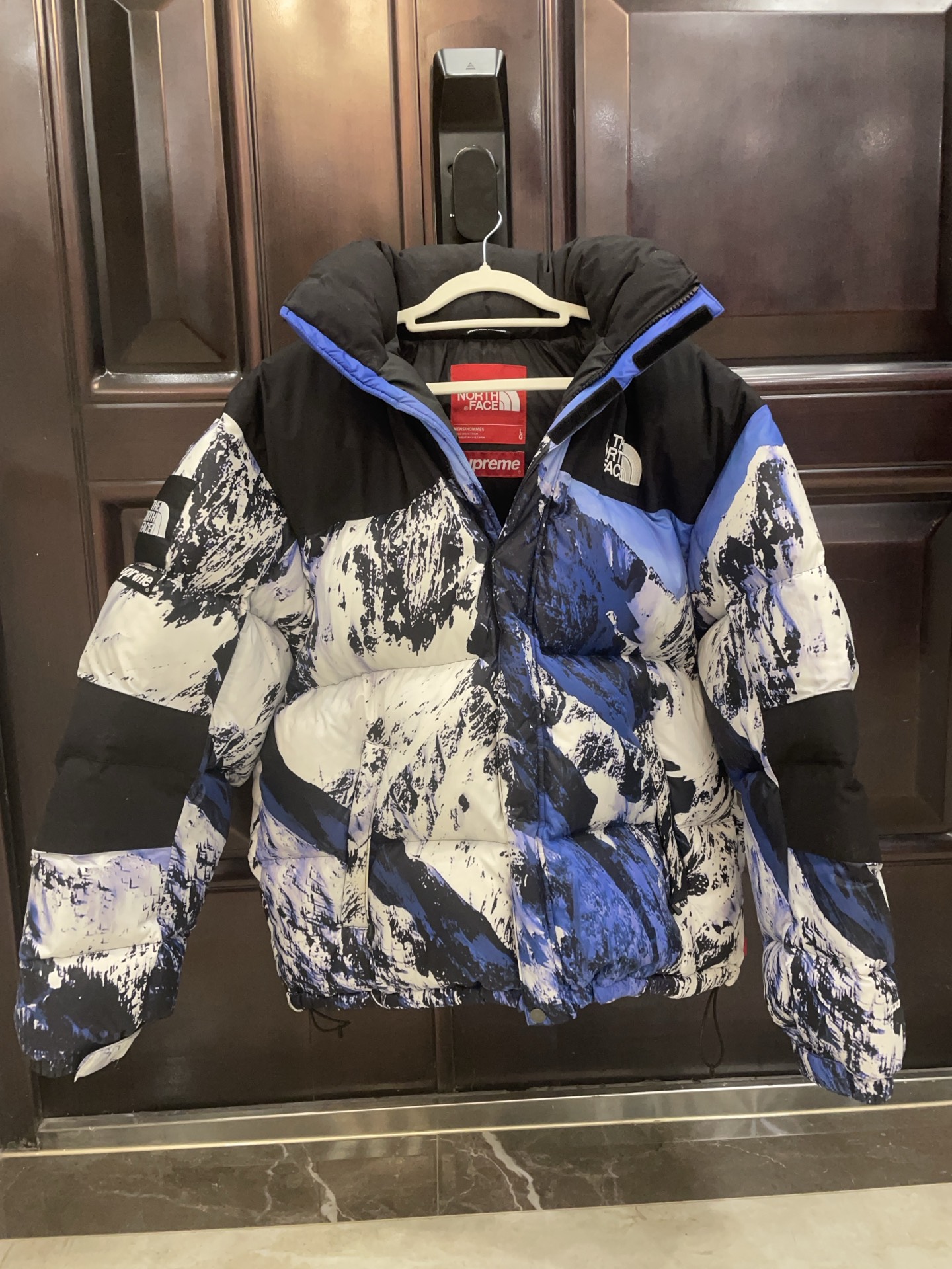 supreme 北面 雪山羽绒服 l