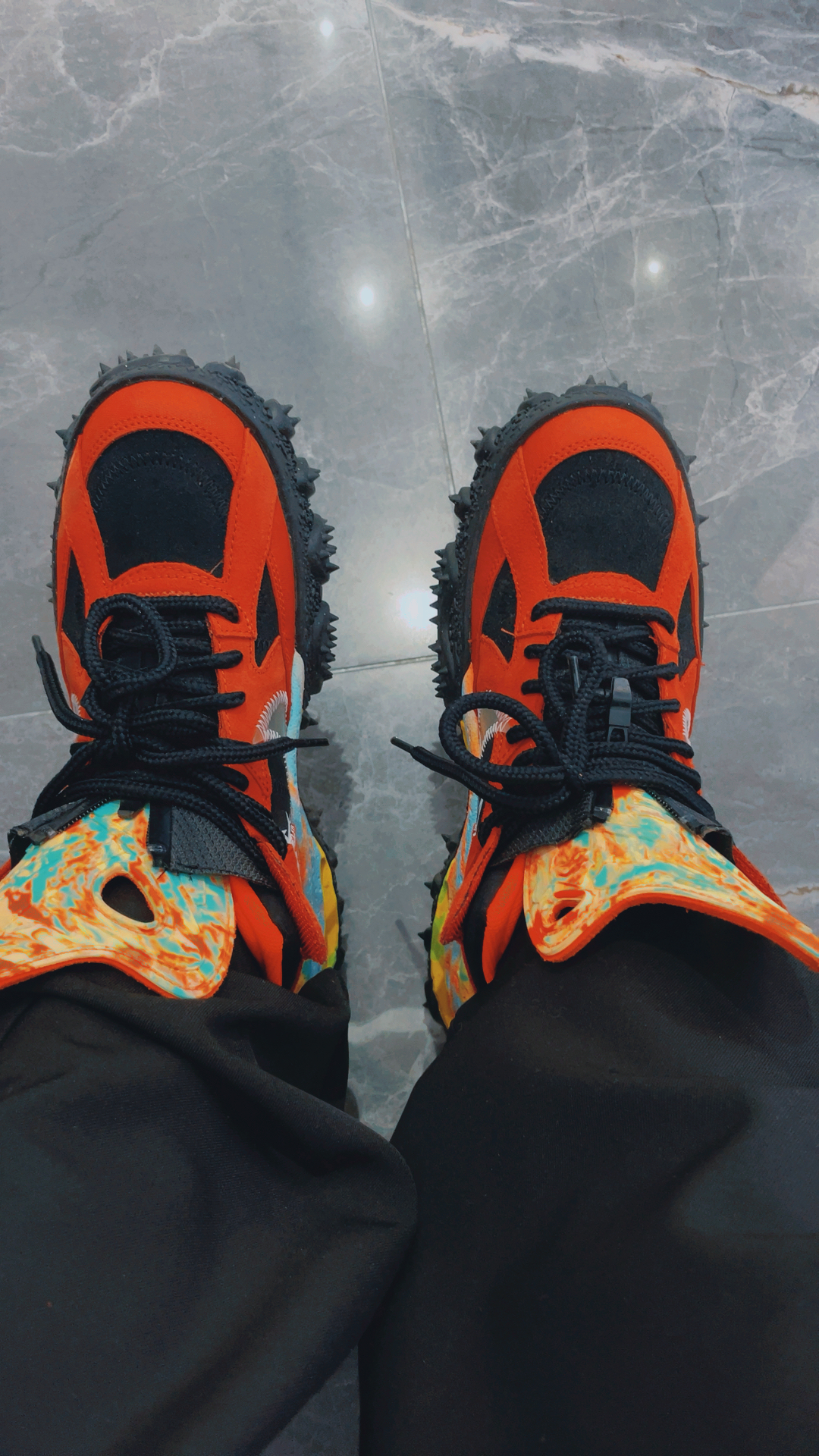 custom review-Off Белый x Nike Air Terra FORMA 'Мантра Апельсин' MID Топ Уличная обувь Унисекс Черно-красный