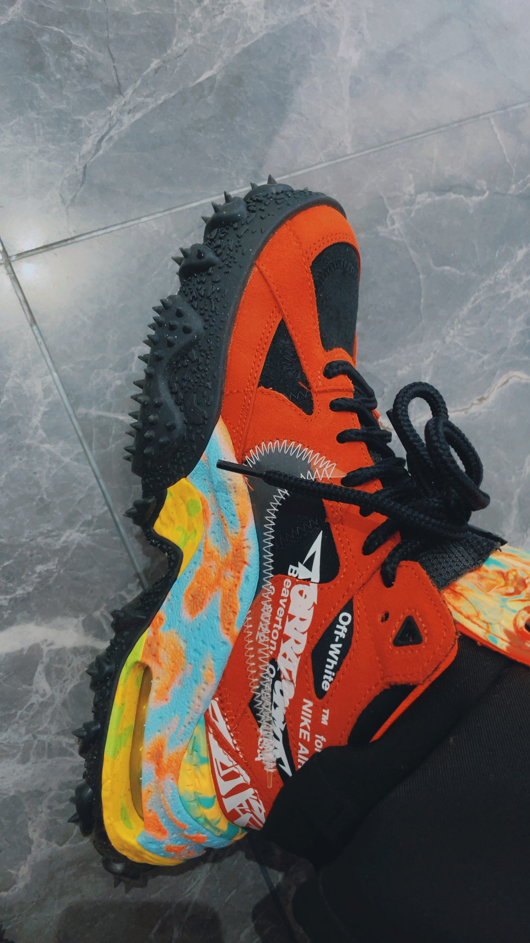 custom review-Off Белый x Nike Air Terra FORMA 'Мантра Апельсин' MID Топ Уличная обувь Унисекс Черно-красный