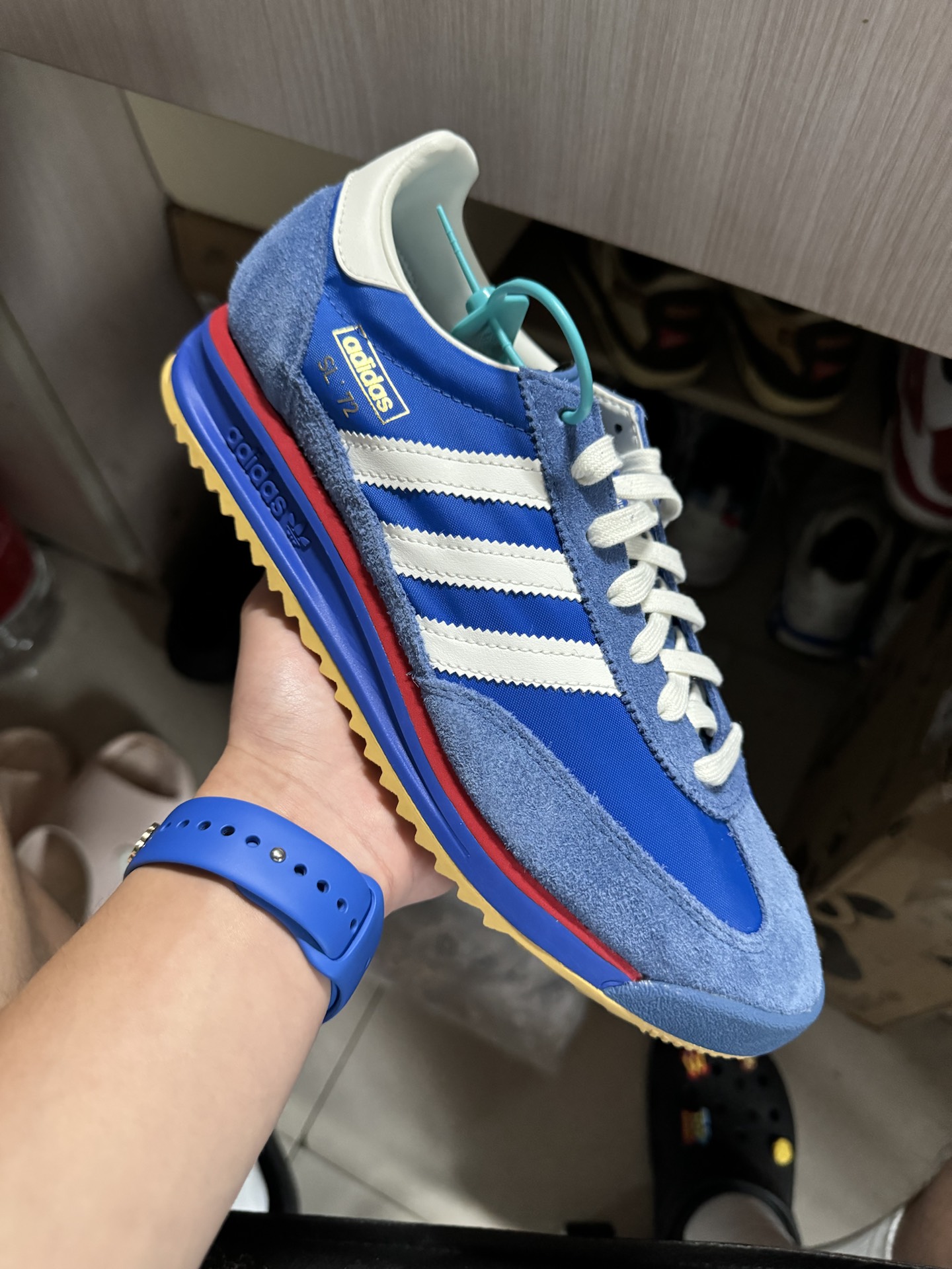 custom review-Adidas Originals SL 72 RS Slip-Resistant Низкий Топ Повседневная Обувь Унисекс Синий Белый