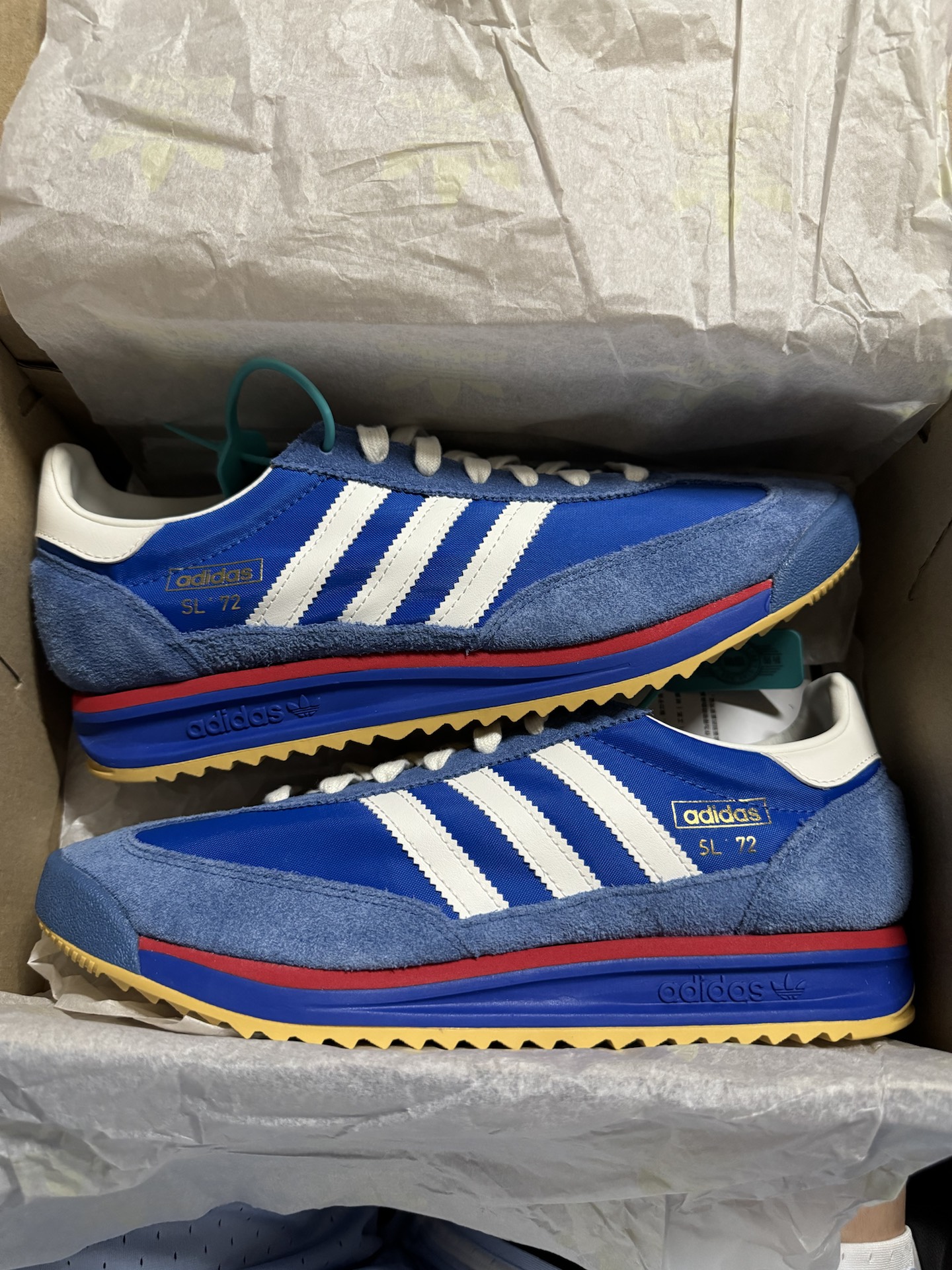 custom review-Adidas Originals SL 72 RS Slip-Resistant Низкий Топ Повседневная Обувь Унисекс Синий Белый