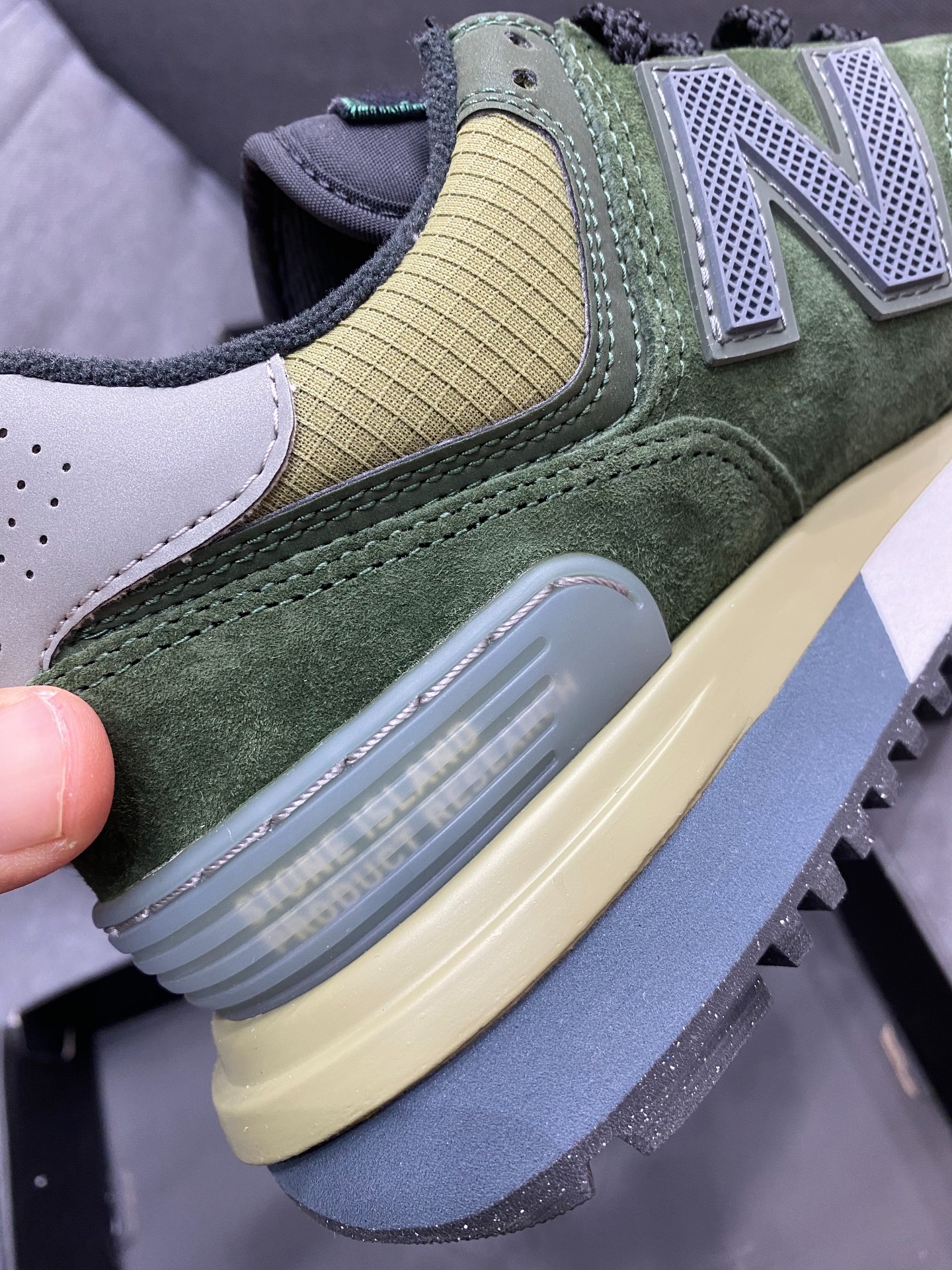 custom review-STONE ISLAND x New Balance NB 574 Устойчивый к истиранию низкий топ Повседневная городская обувь для коммутирования и бега Унисекс Зеленый