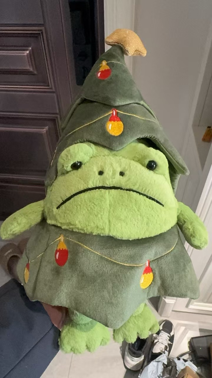 custom review-JELLYCAT Рождественская серия Дерево Дождь Лягушка Милый Куклы Плюшевая кукла 26 см Длина тела в сидячем положении