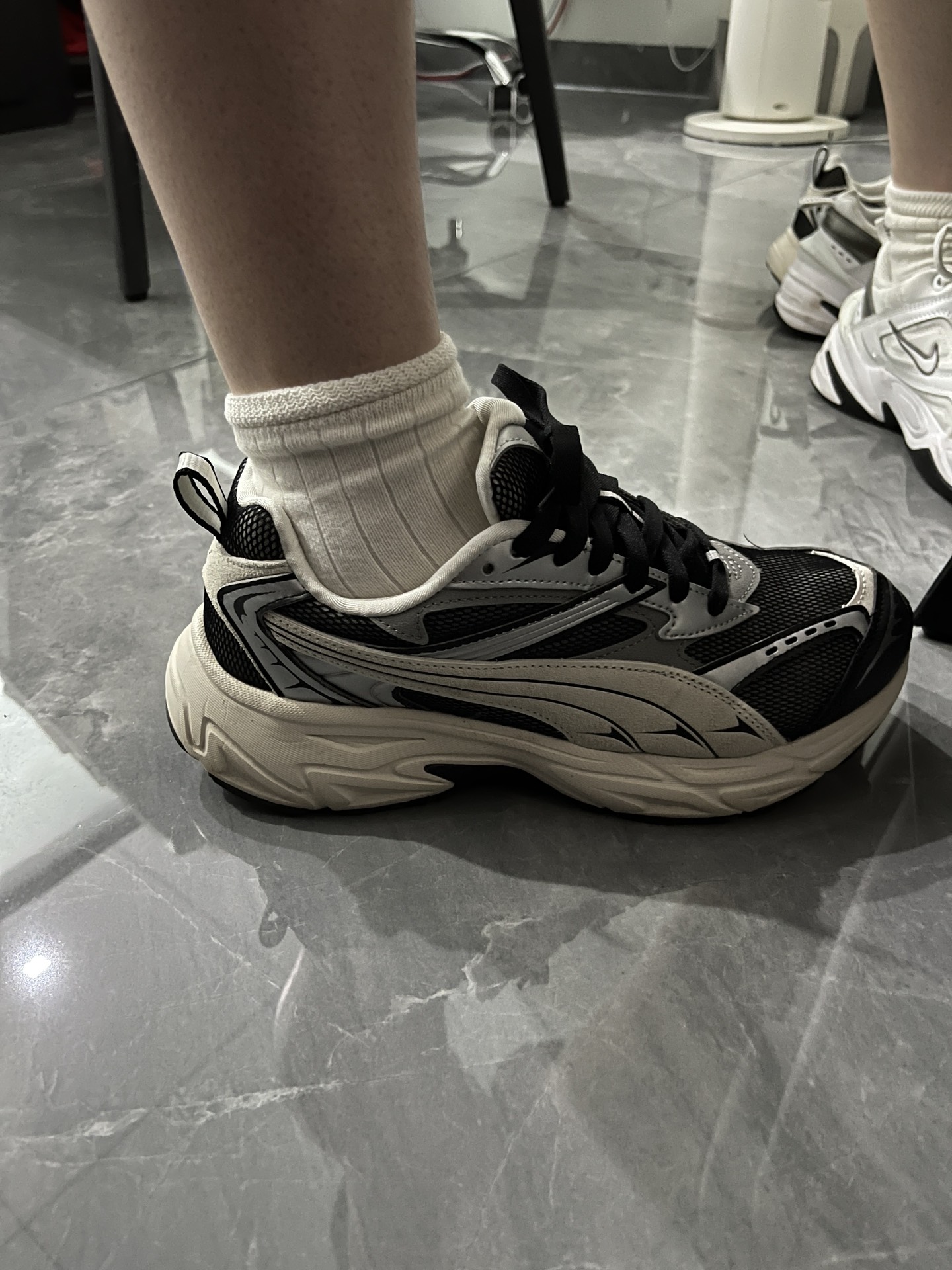 custom review-PUMA Morphic Ретро Амортизация Износостойкий Низкий Топ Повседневная Обувь Унисекс Черный Серебряный