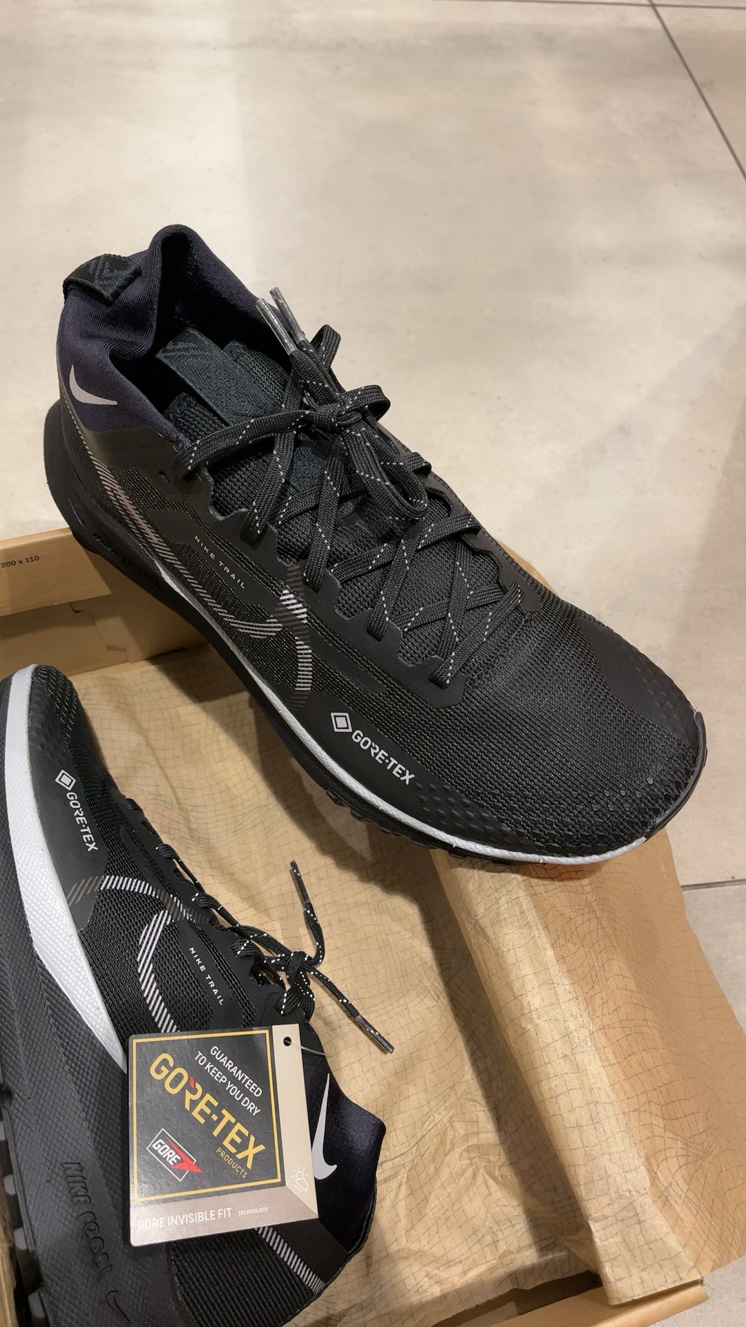 custom review-Nike React Pegasus Trail 4 Gore Tex Black Wolf Grey