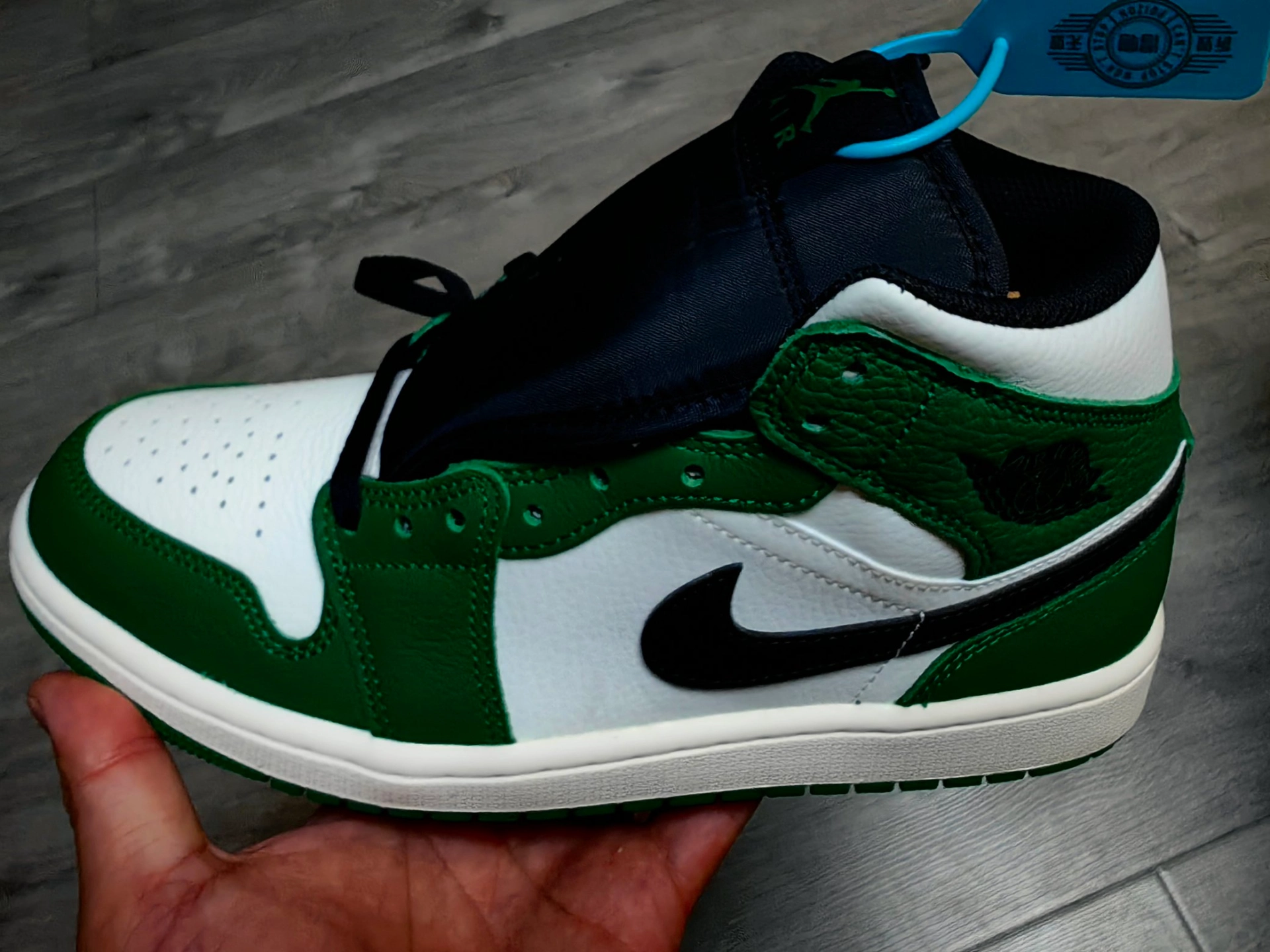 custom review-Jordan Air Jordan 1 MID Устойчивый к истиранию MID Топ Винтажные баскетбольные кроссовки Мужской Белый Зеленый