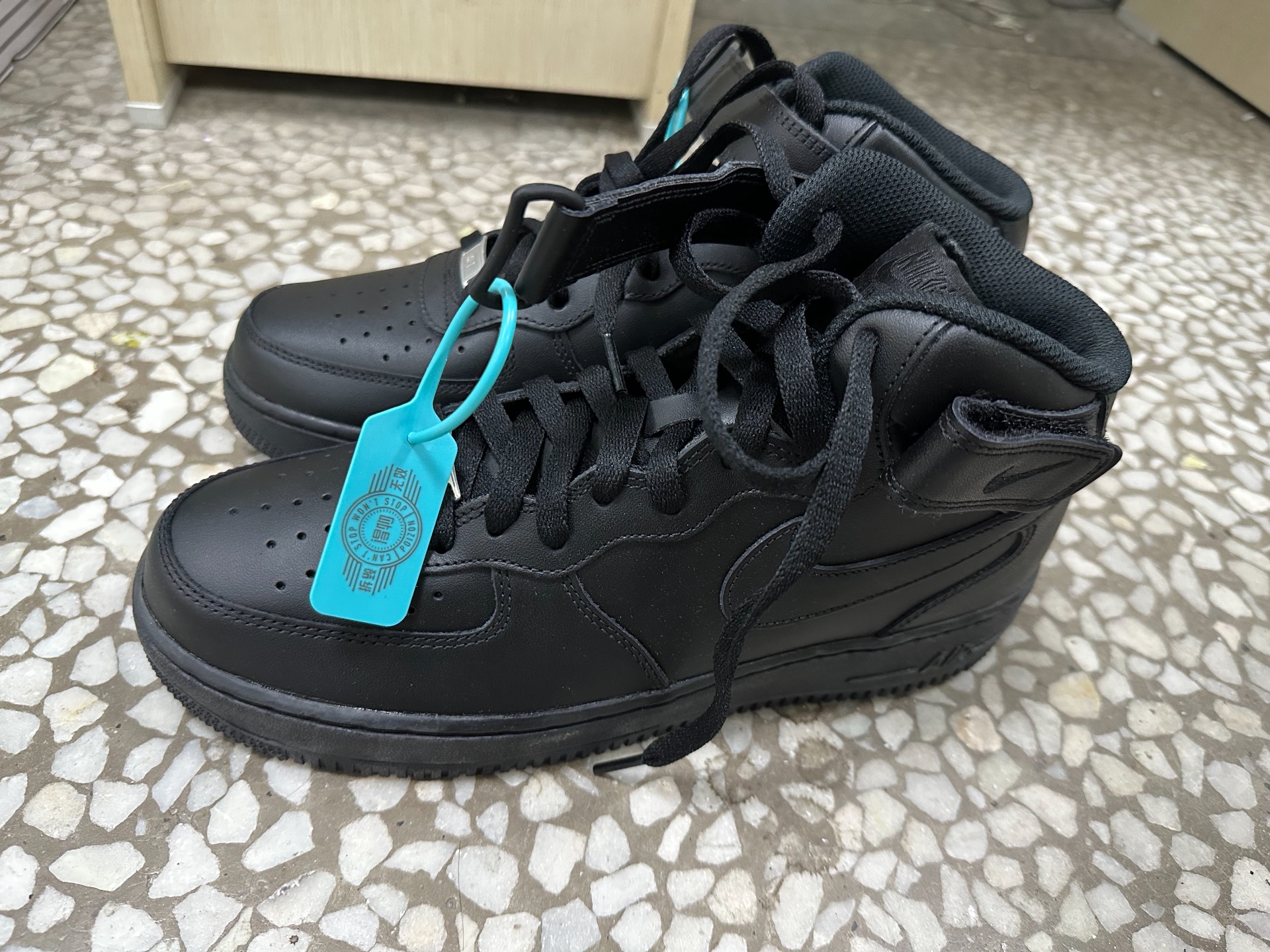 custom review-Nike Air FORCE 1 07 MID Топ Скейтборд Кроссовки Унисекс Pure Black