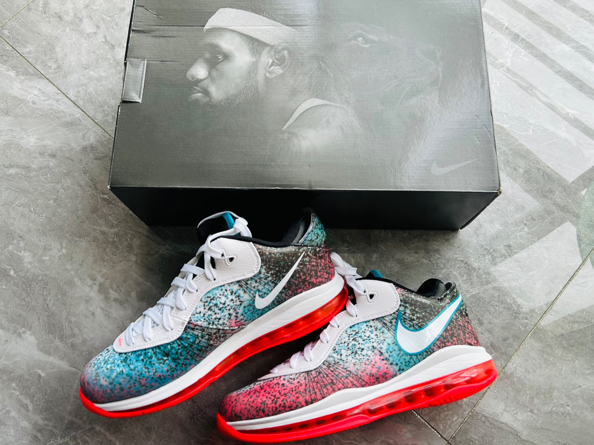 custom review-Nike Lebron 8 V/2 Low 'Майами Найтс' Низкий Топ Винтажные Баскетбольные Кроссовки Мужские Синий Розовый Выпуск 2021
