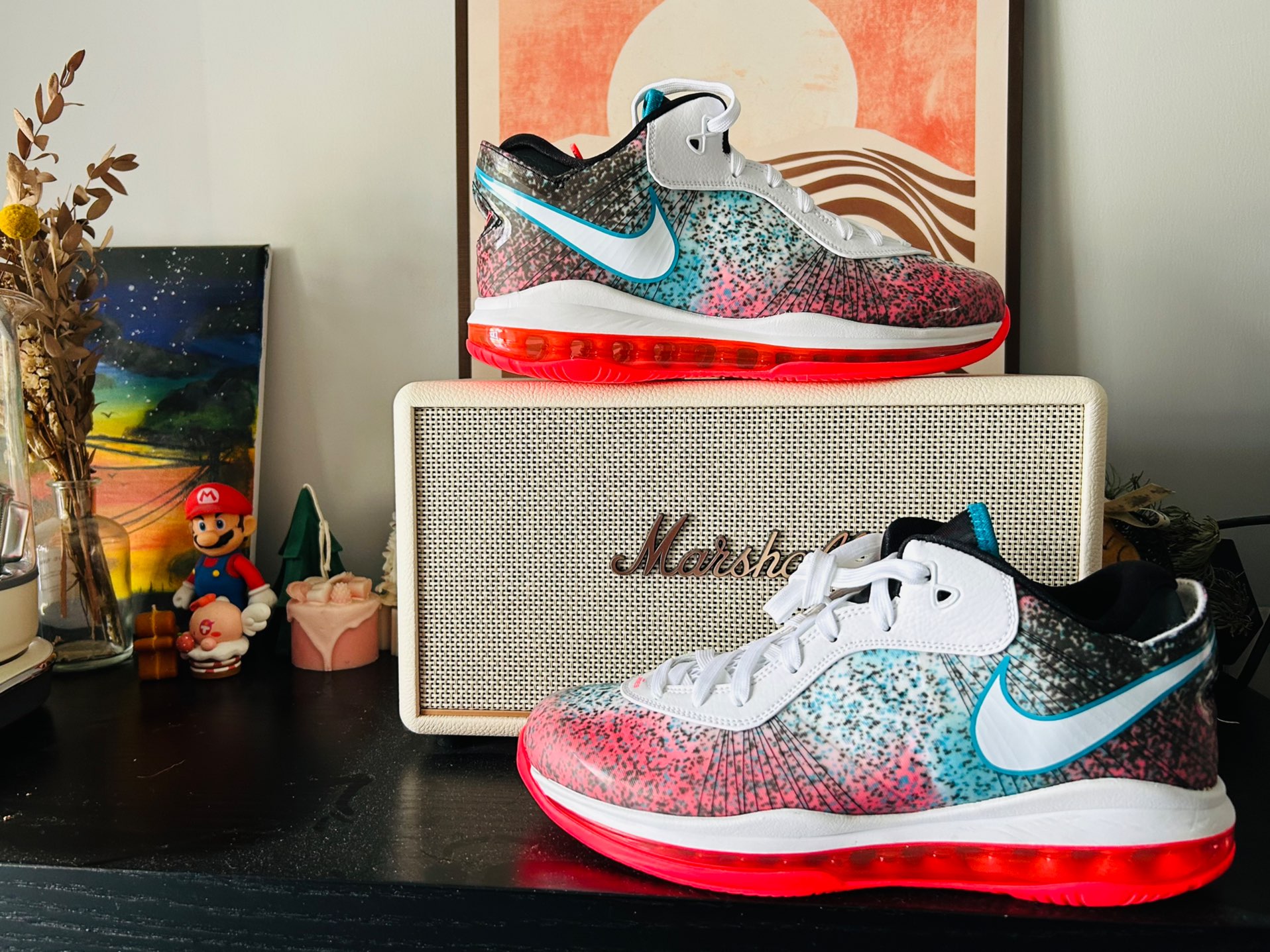 custom review-Nike Lebron 8 V/2 Low 'Майами Найтс' Низкий Топ Винтажные Баскетбольные Кроссовки Мужские Синий Розовый Выпуск 2021