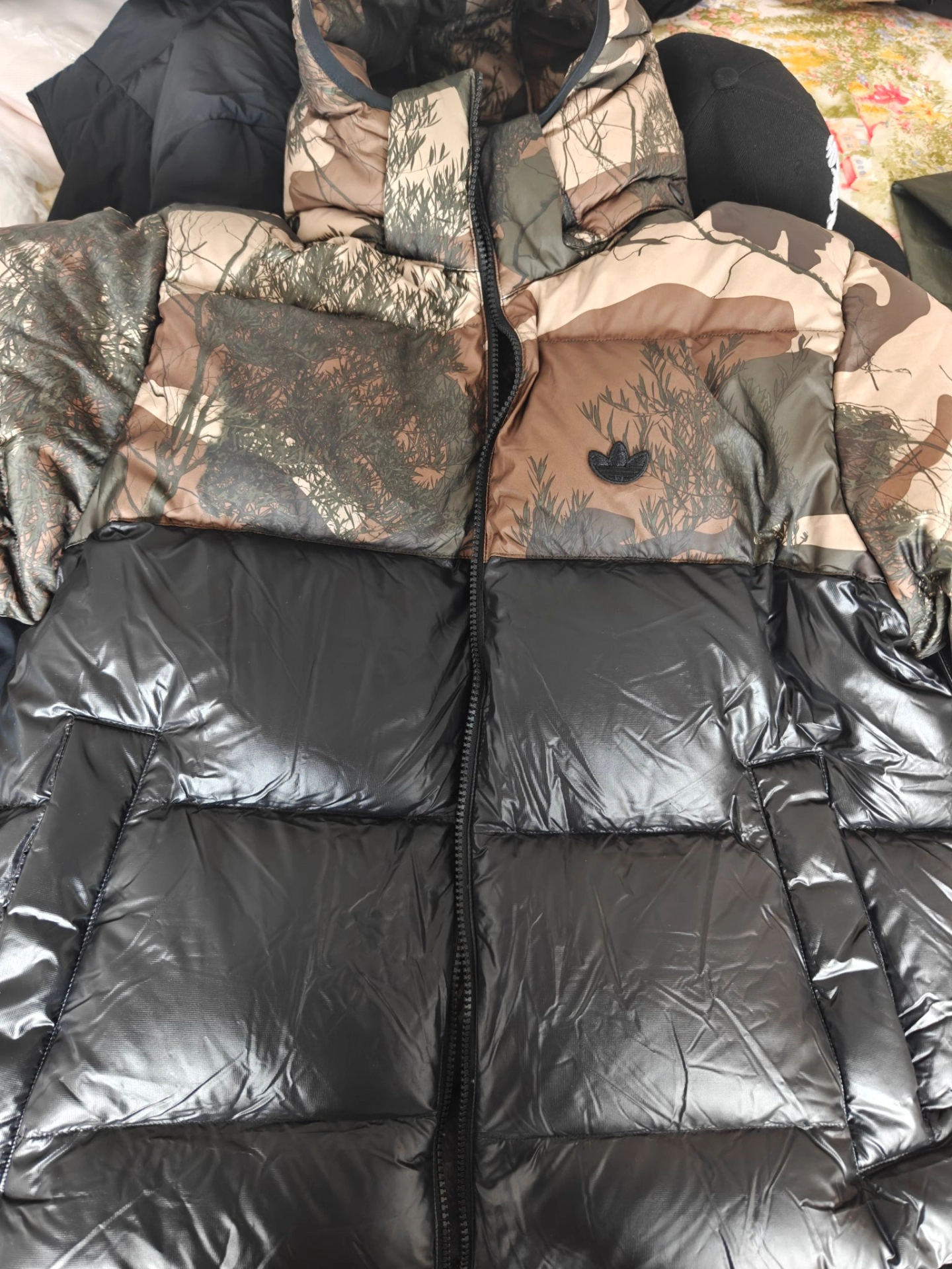 custom review-Adidas Originals Down Regent Пуховик Зимний Мужской Камуфляж Черный