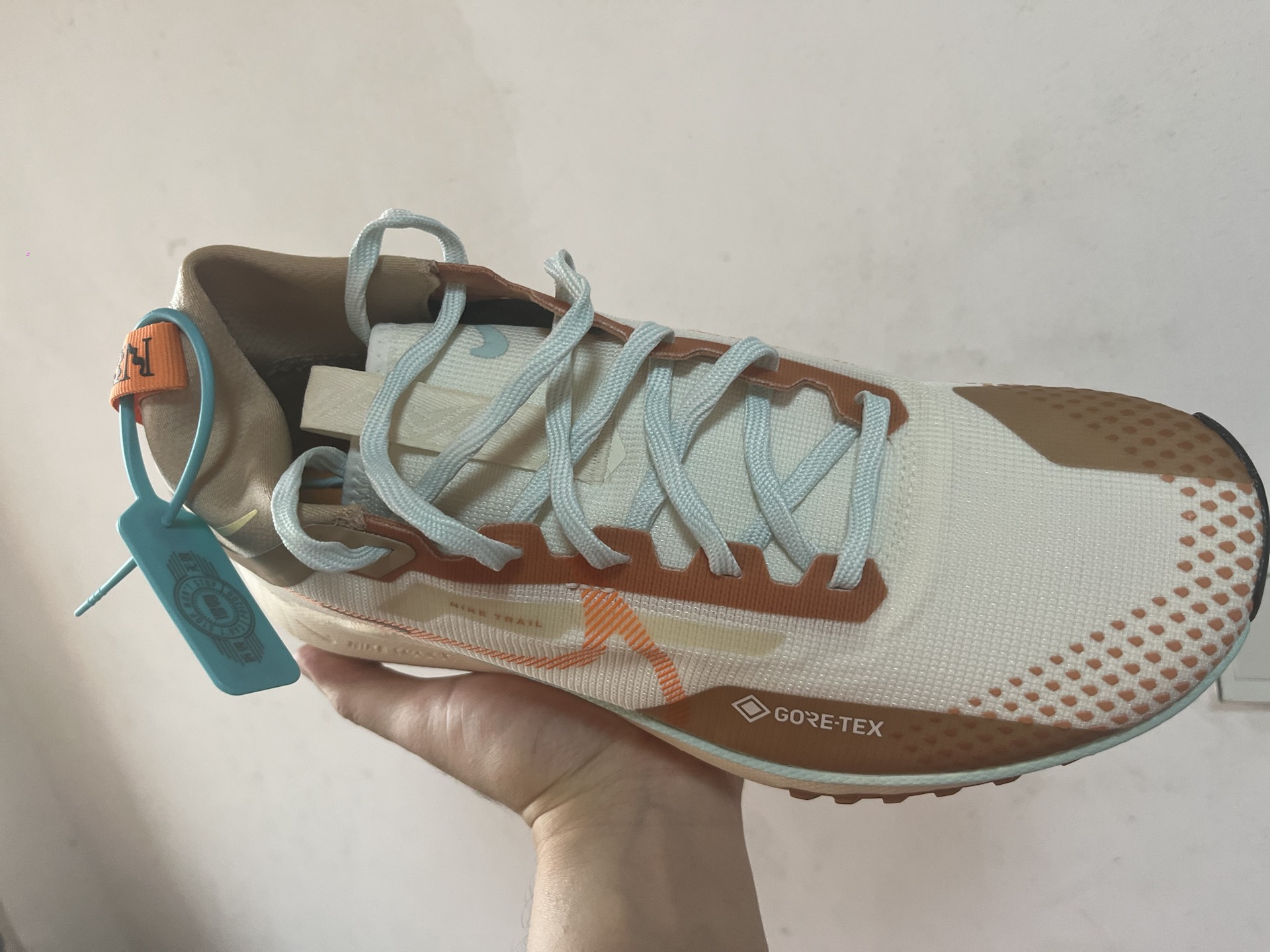 custom review-Nike Pegasus Trail 4 Устойчивый к истиранию Водонепроницаемый Отскок MID Top Trail Беговые кроссовки Мужские Белый Коричневый Синий