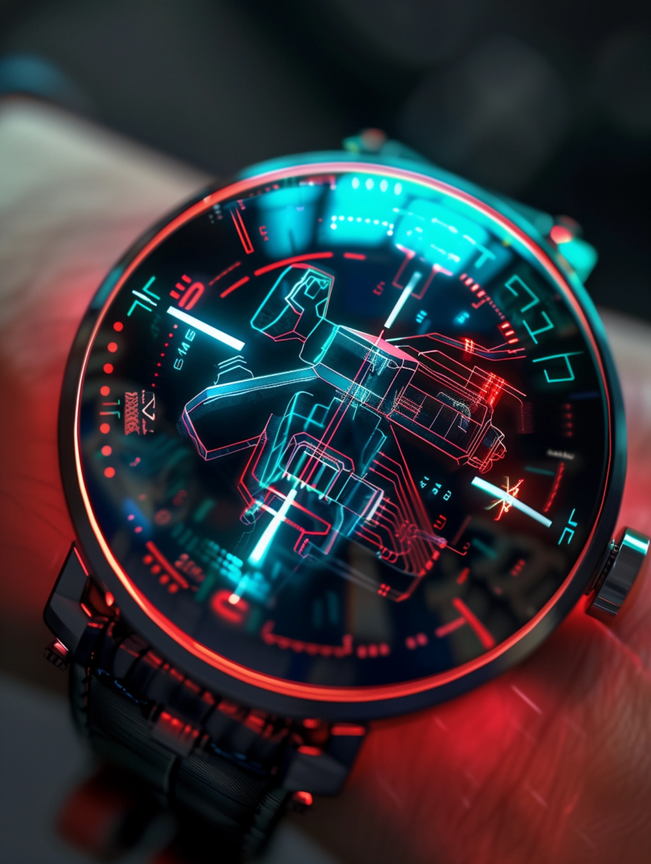 一只赛博朋克的钢铁侠手表