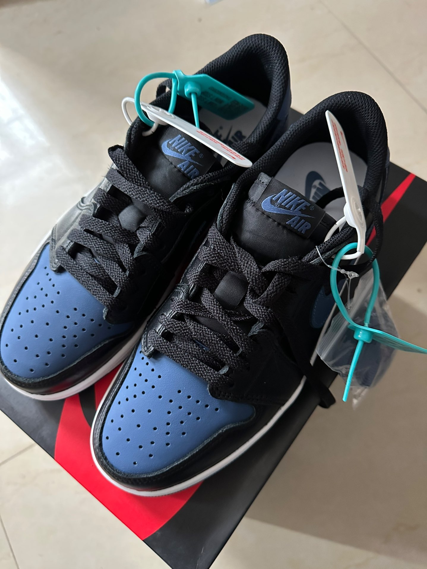 custom review-Jordan Air Jordan 1 Low OG 'Mystic Темно-синий' Low Топ Винтажные баскетбольные кроссовки Унисекс Чёрно-синий