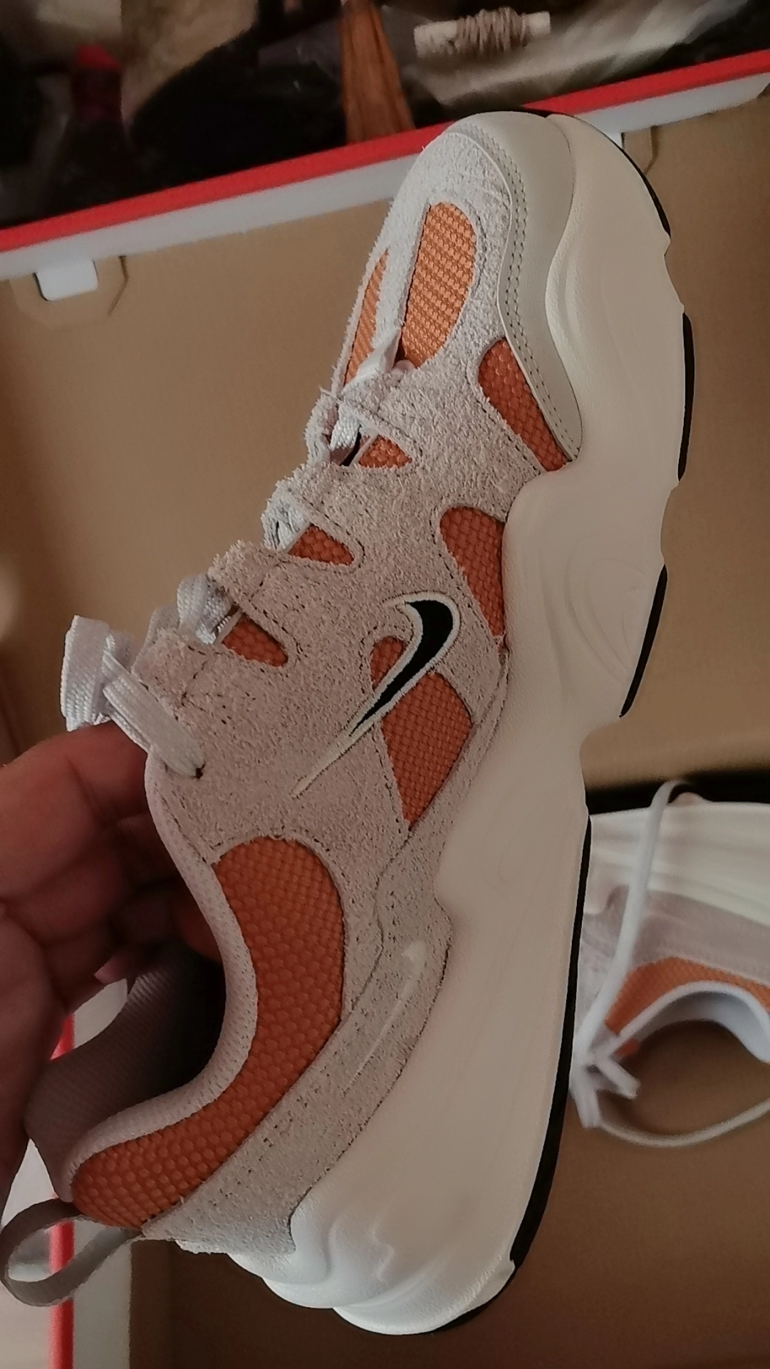 custom review-Nike Tech Hera Low Топ Casual Мужской Серый Оранжевый