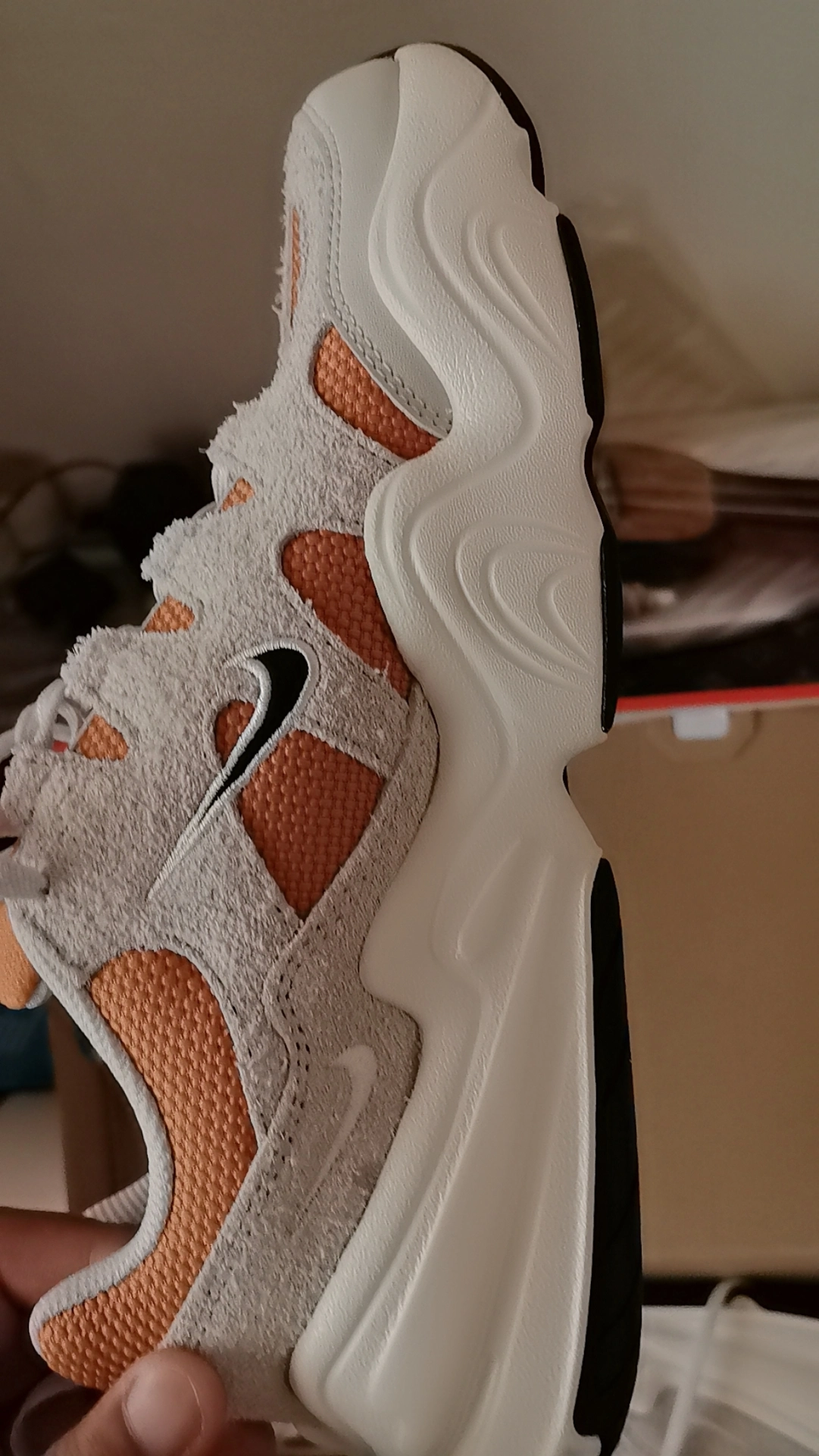custom review-Nike Tech Hera Low Топ Casual Мужской Серый Оранжевый