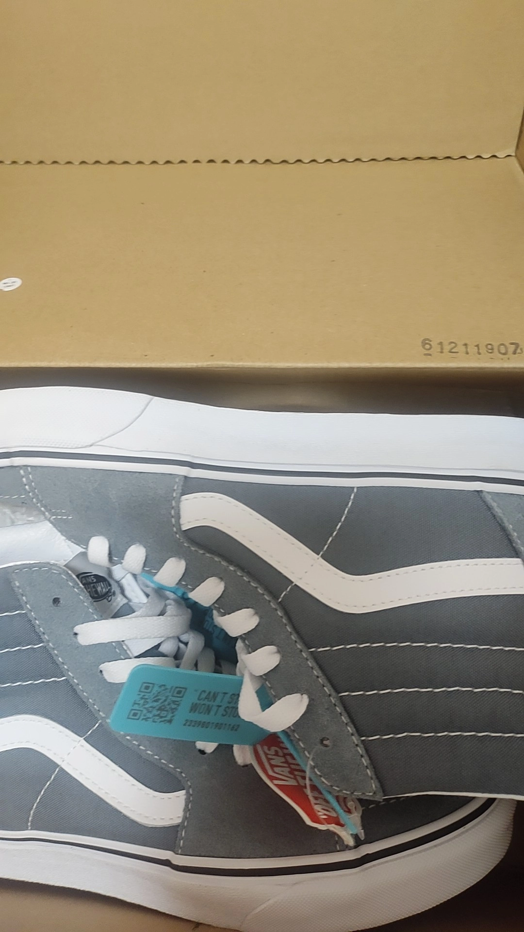 custom review-VANS SK8 Износостойкий и Легкий Высокий Топ Скейтборд Кроссовки Унисекс Синий Серый