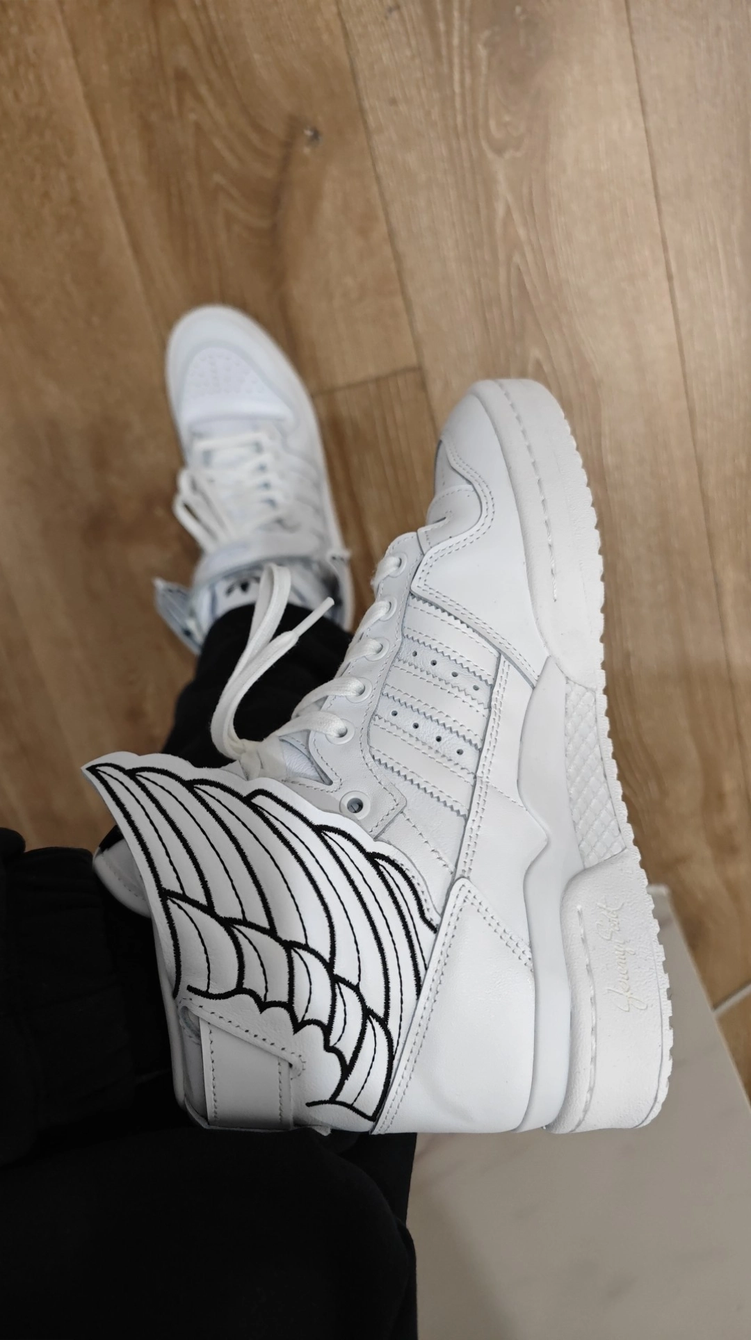 custom review-JEREMY SCOTT x adidas originals FORUM High Wings 4,0 High Top Скейтборд Кроссовки Унисекс Белый Черный