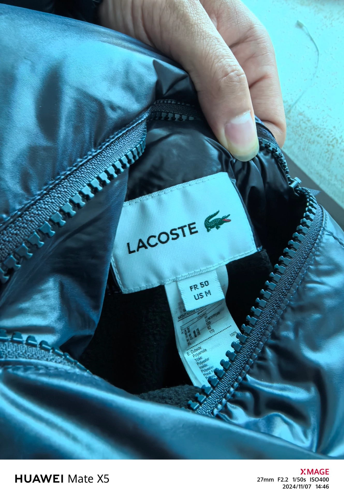 custom review-Пуховик LACOSTE Collaboration Мужской Темно-синий Серый
