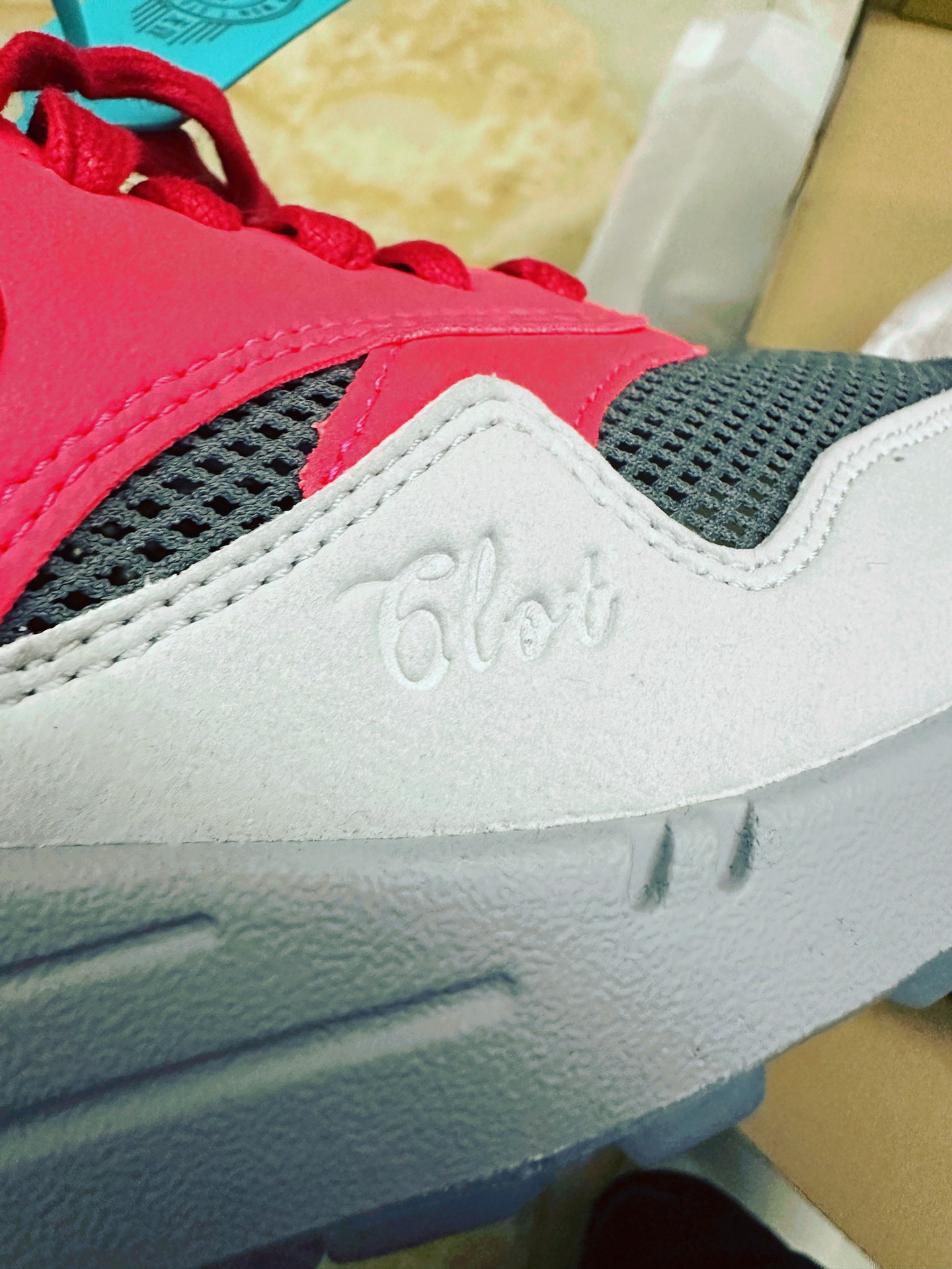 custom review-CLOT x Nike Air Max 1 Устойчивый к истиранию Низкий Топ Повседневные Беговые кроссовки Унисекс Серый Красный