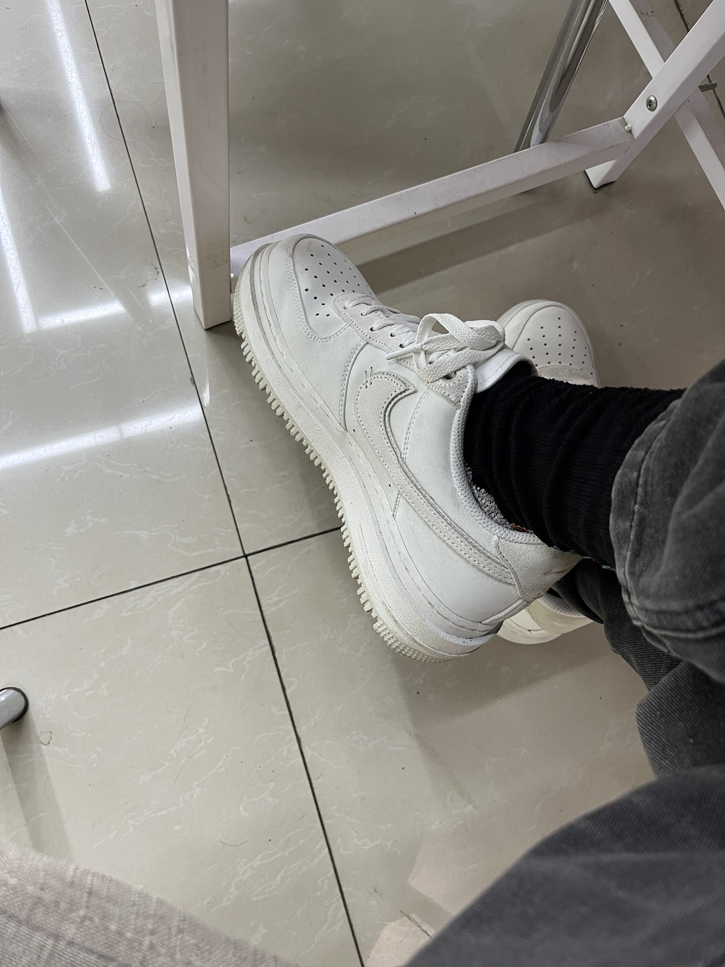 custom review-Nike Air FORCE 1 Low Топ Скейтборд Кроссовки Мужские Светлый Костный