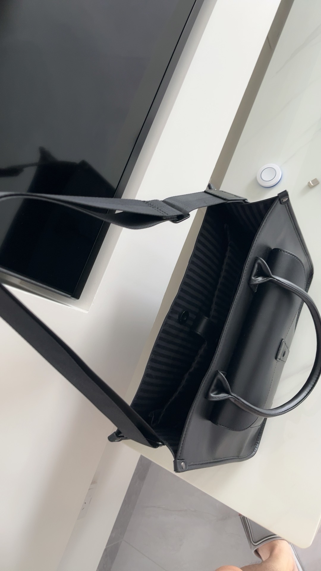 custom review-HEITIANSHIWEI ПУ (полиуретан) Сумка-тоут Портативная и Сумка через плечо Большая Унисекс Черная