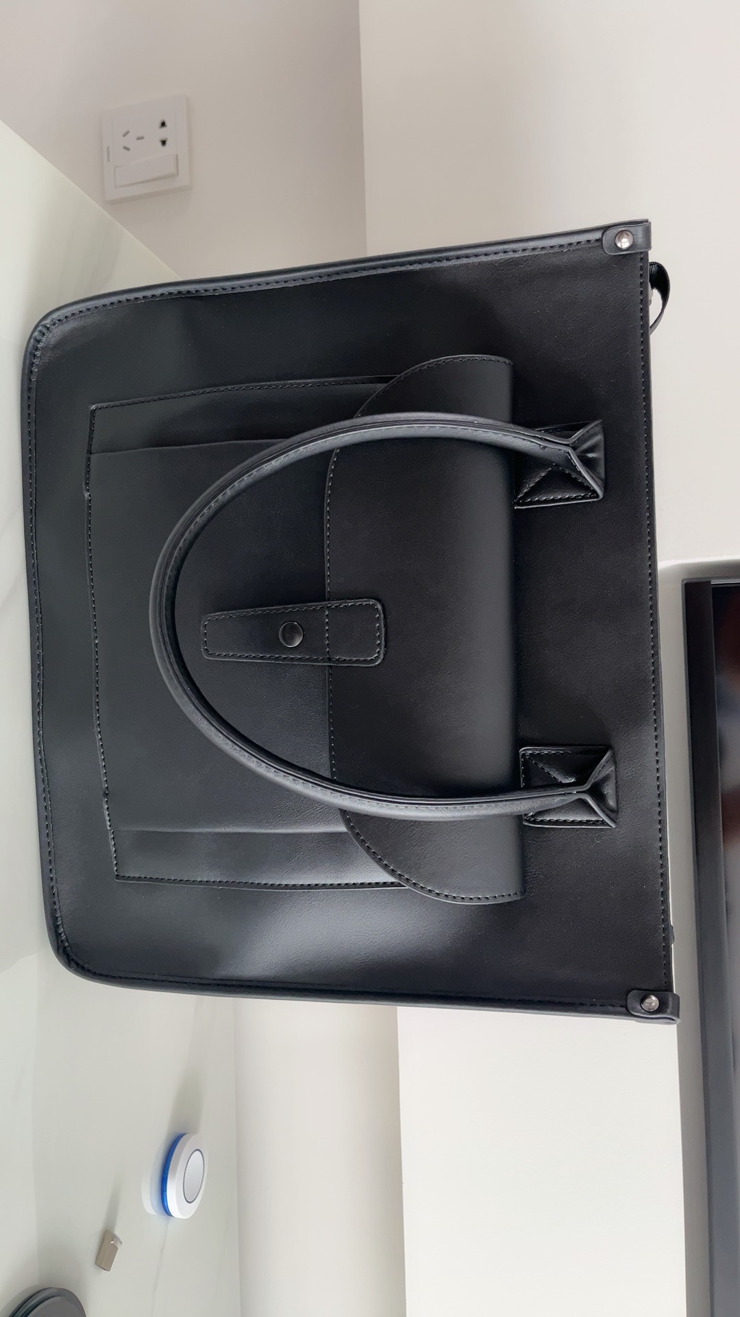 custom review-HEITIANSHIWEI ПУ (полиуретан) Сумка-тоут Портативная и Сумка через плечо Большая Унисекс Черная