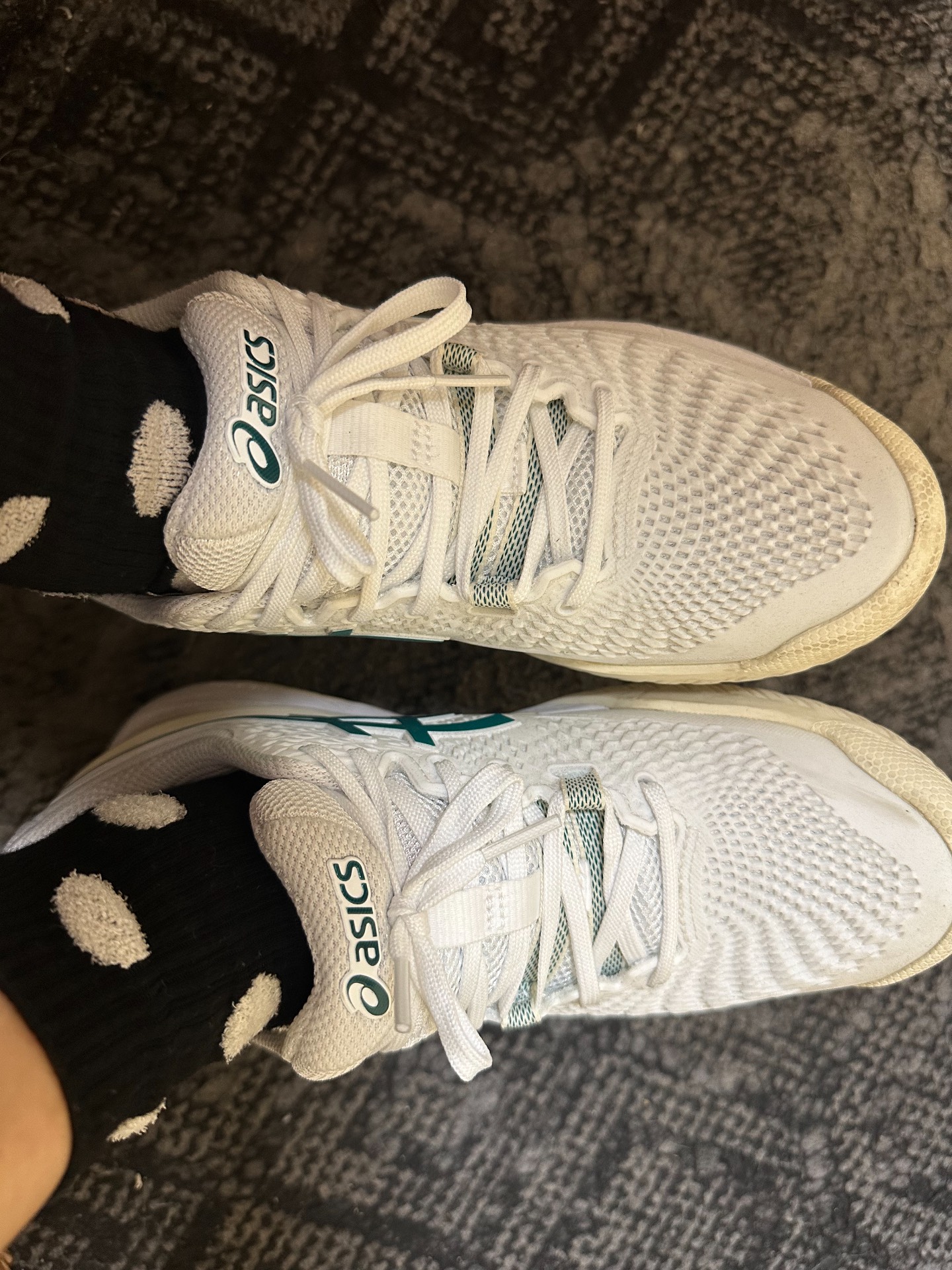 custom review-ASICS Gel Resolution 9 Противоскользящие Низкие Теннисные Кроссовки для Женщин Белые Зеленые