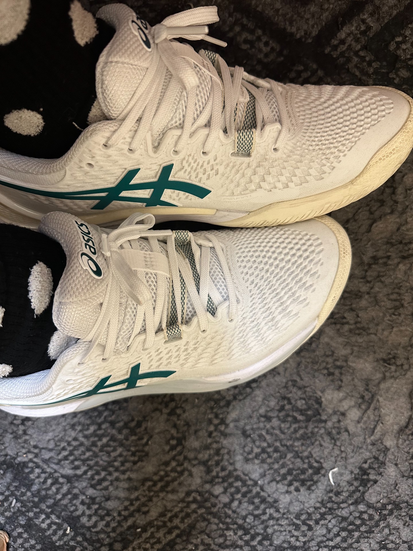 custom review-ASICS Gel Resolution 9 Противоскользящие Низкие Теннисные Кроссовки для Женщин Белые Зеленые