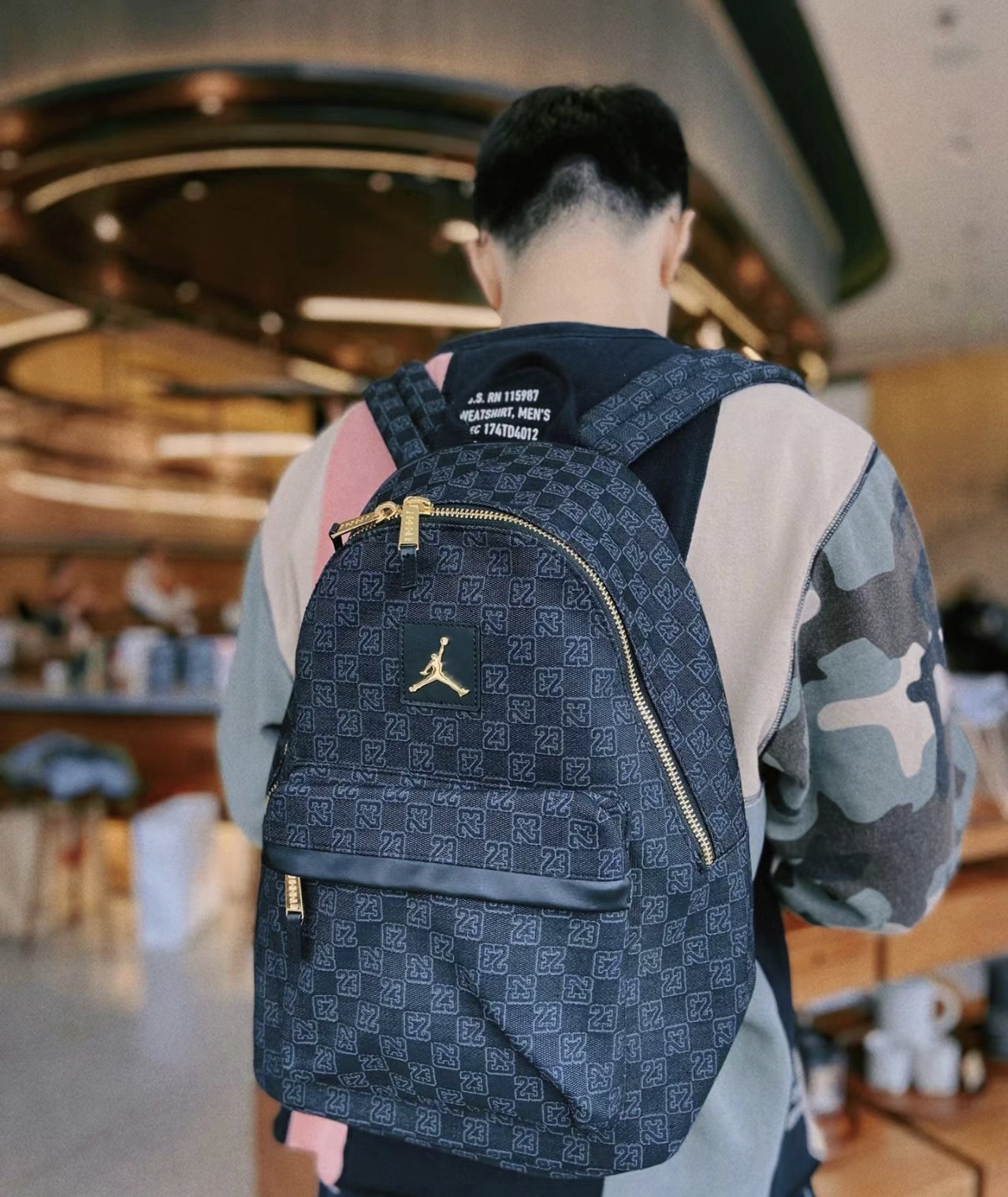 custom review-Jordan Polyester Backpack Medium Men's Black Джордан Полиэстер Рюкзак Средний Мужской Черный