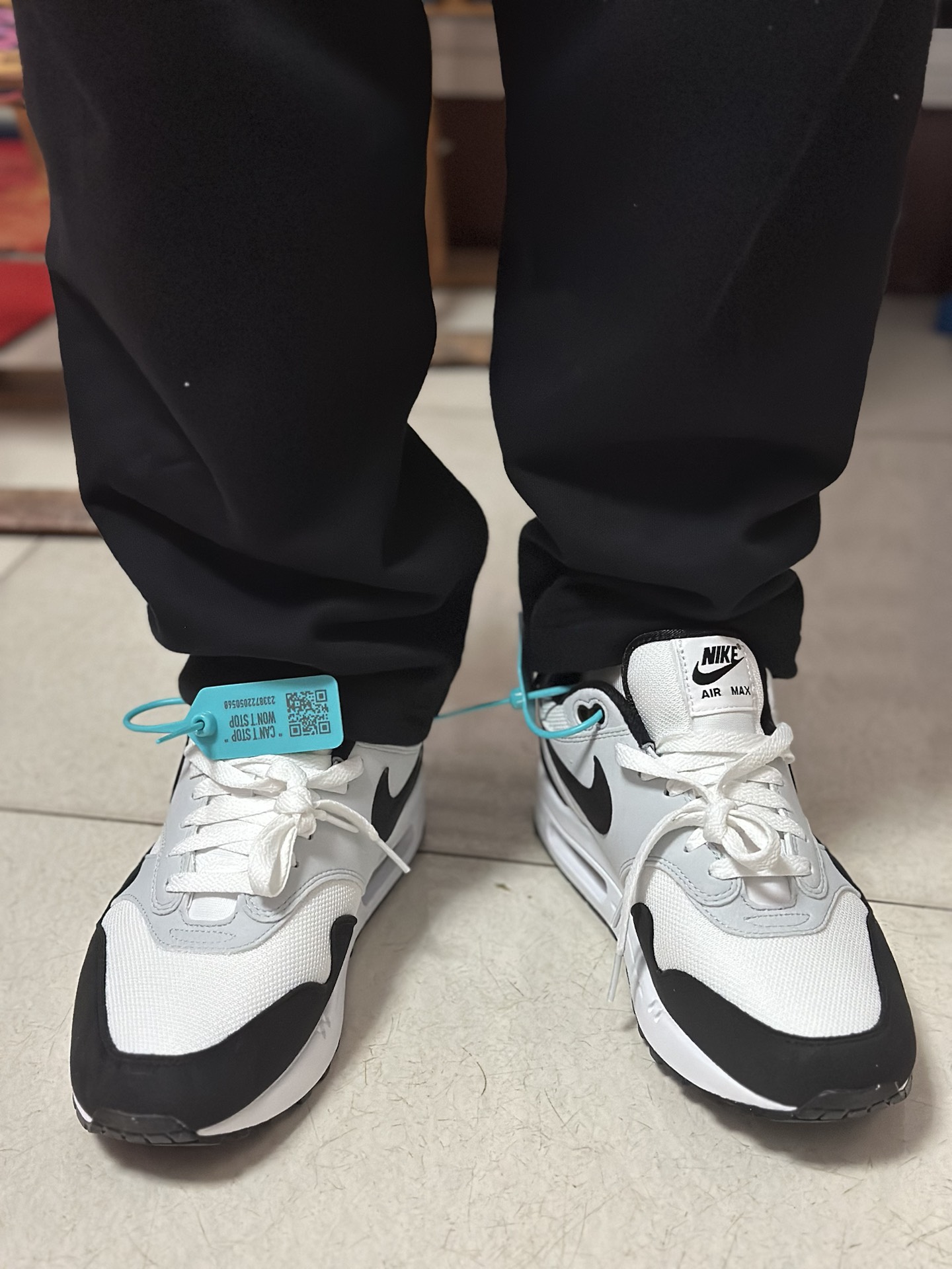 custom review-Nike Air Max 1 Low Топ Casual Мужской Белый Серый Черный